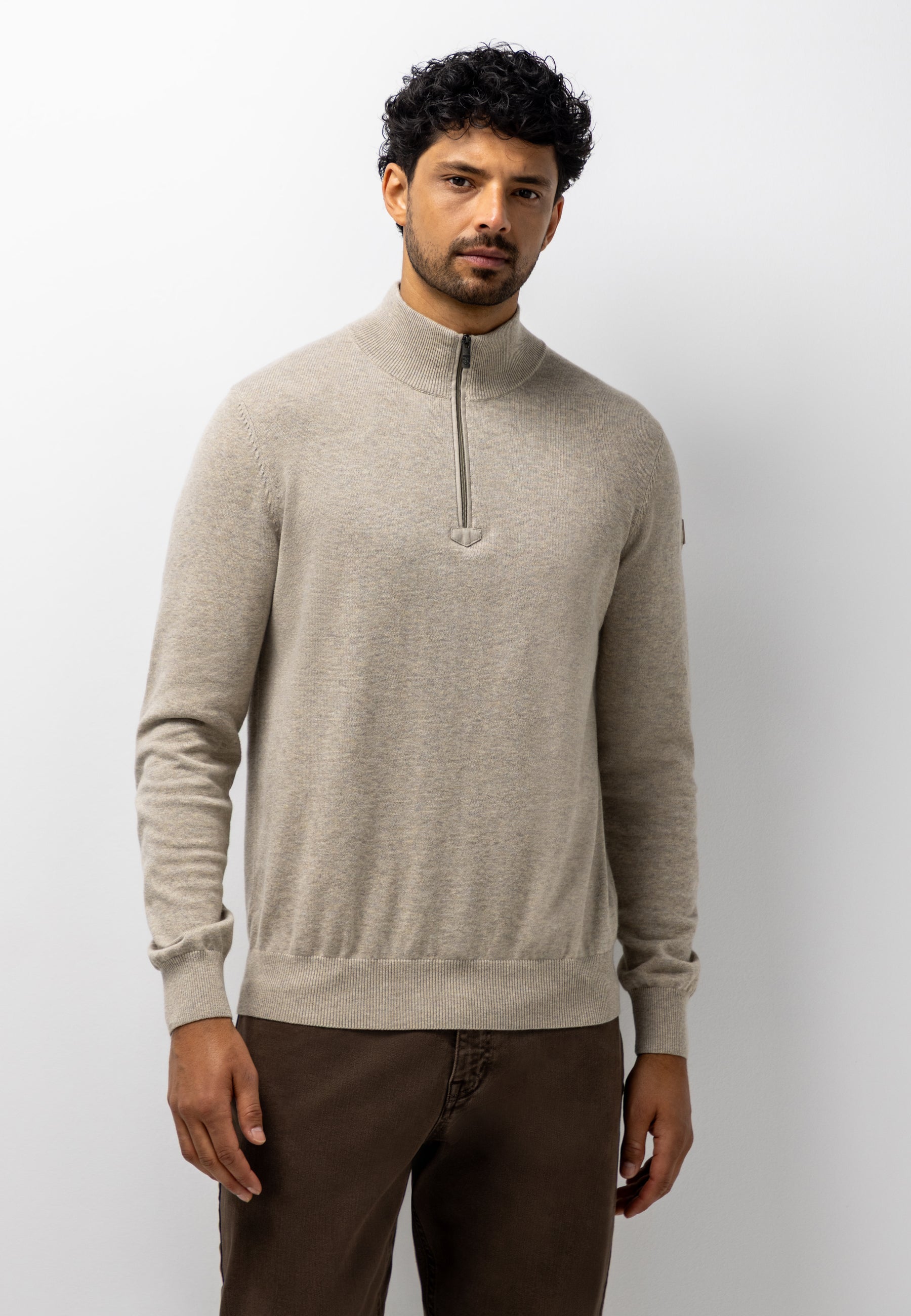 Cotton jumper with elbow patches