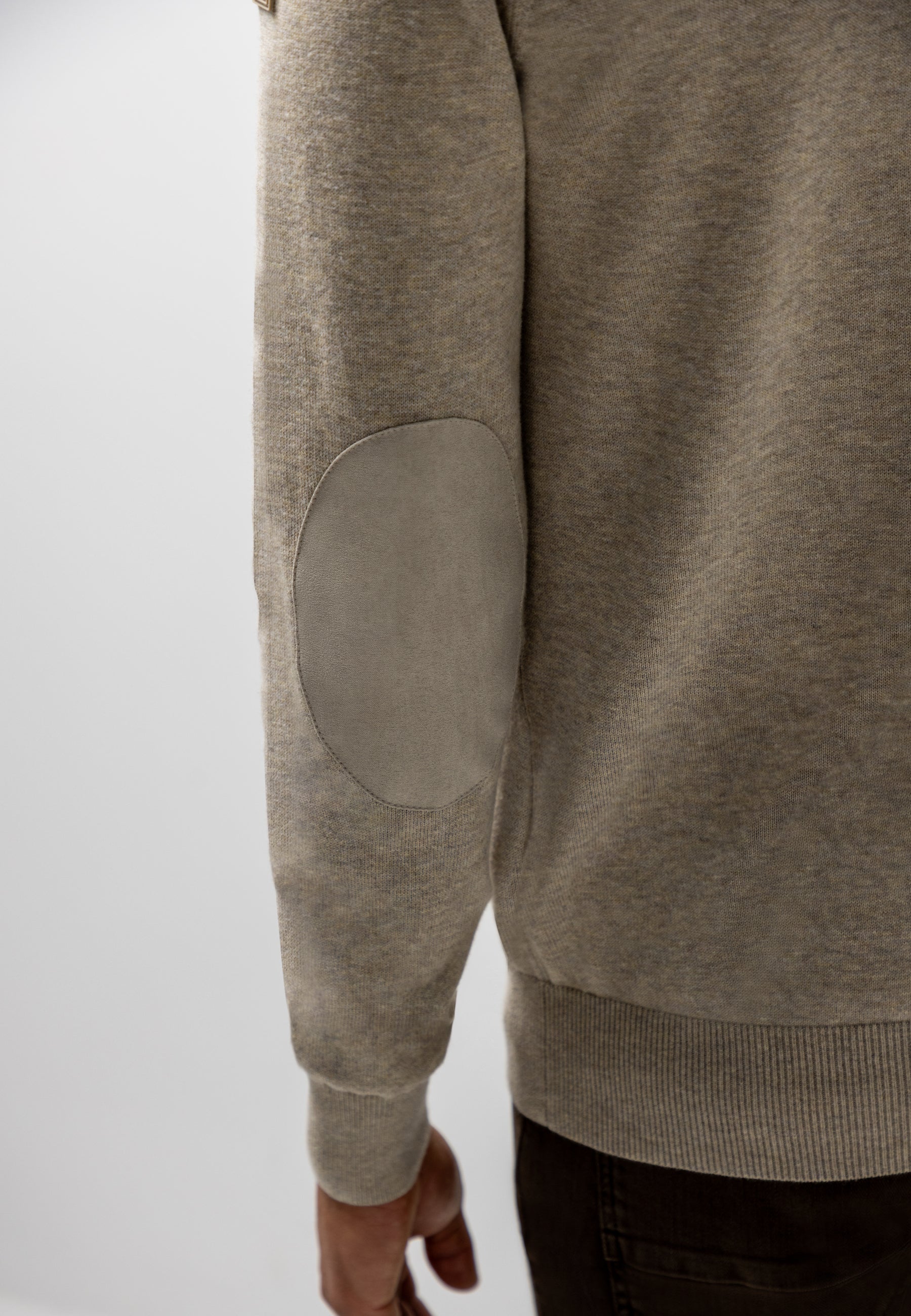Cotton jumper with elbow patches