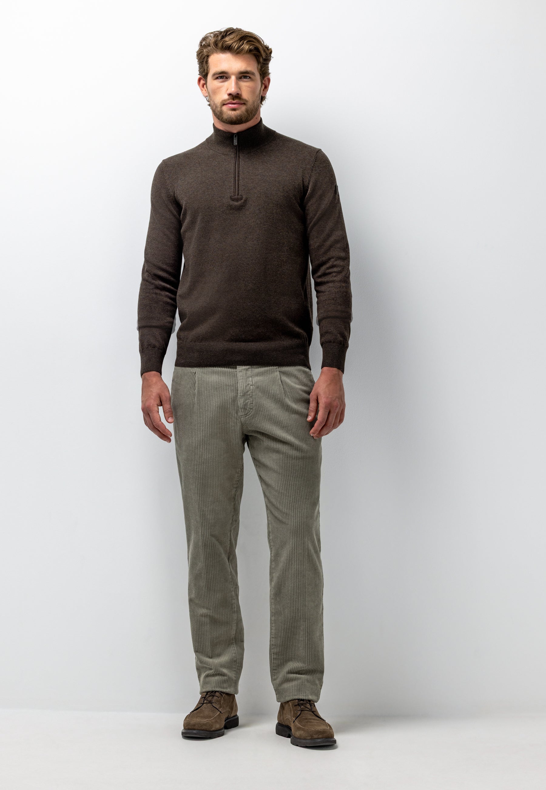 Cotton jumper with elbow patches