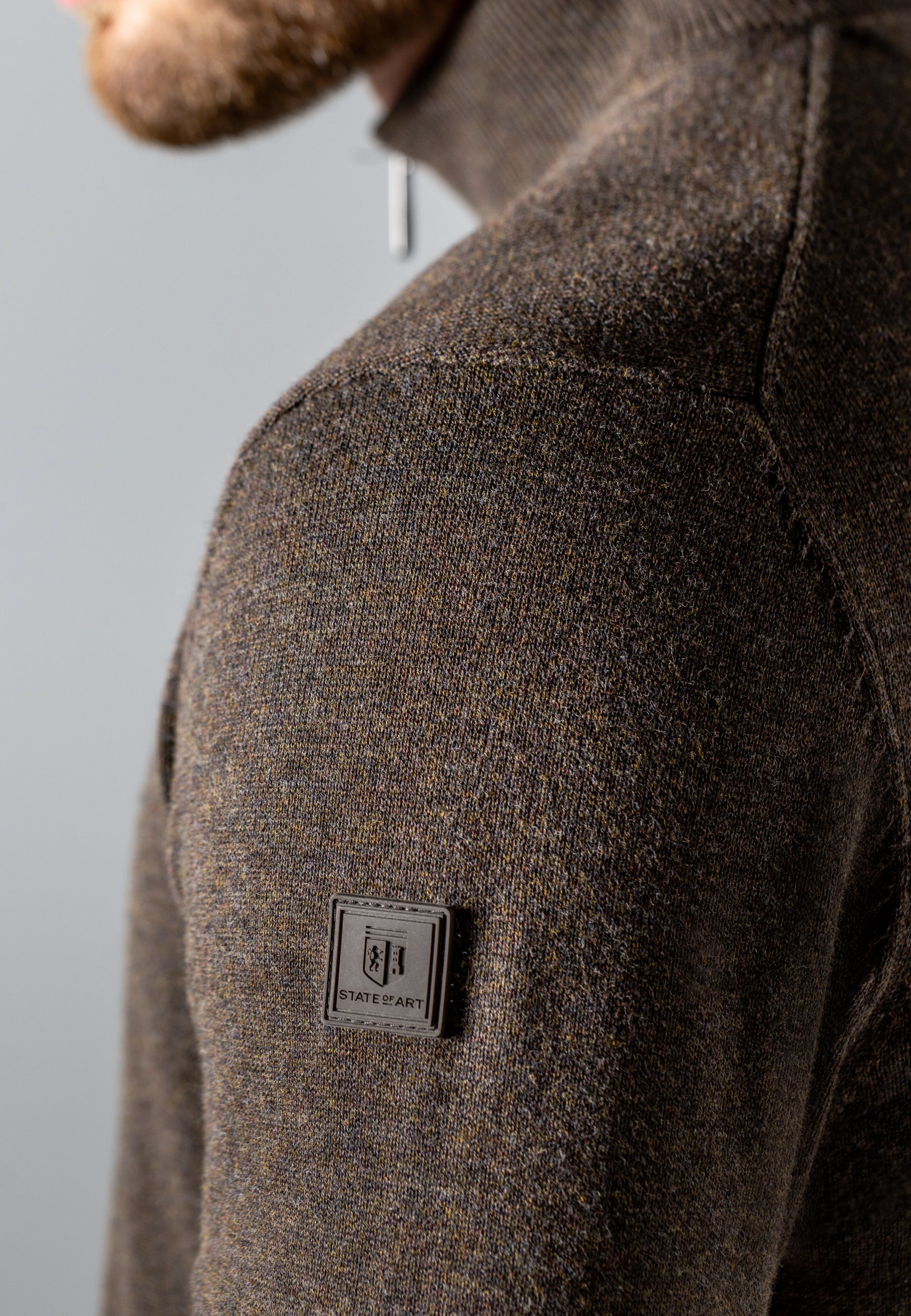 Cotton jumper with elbow patches
