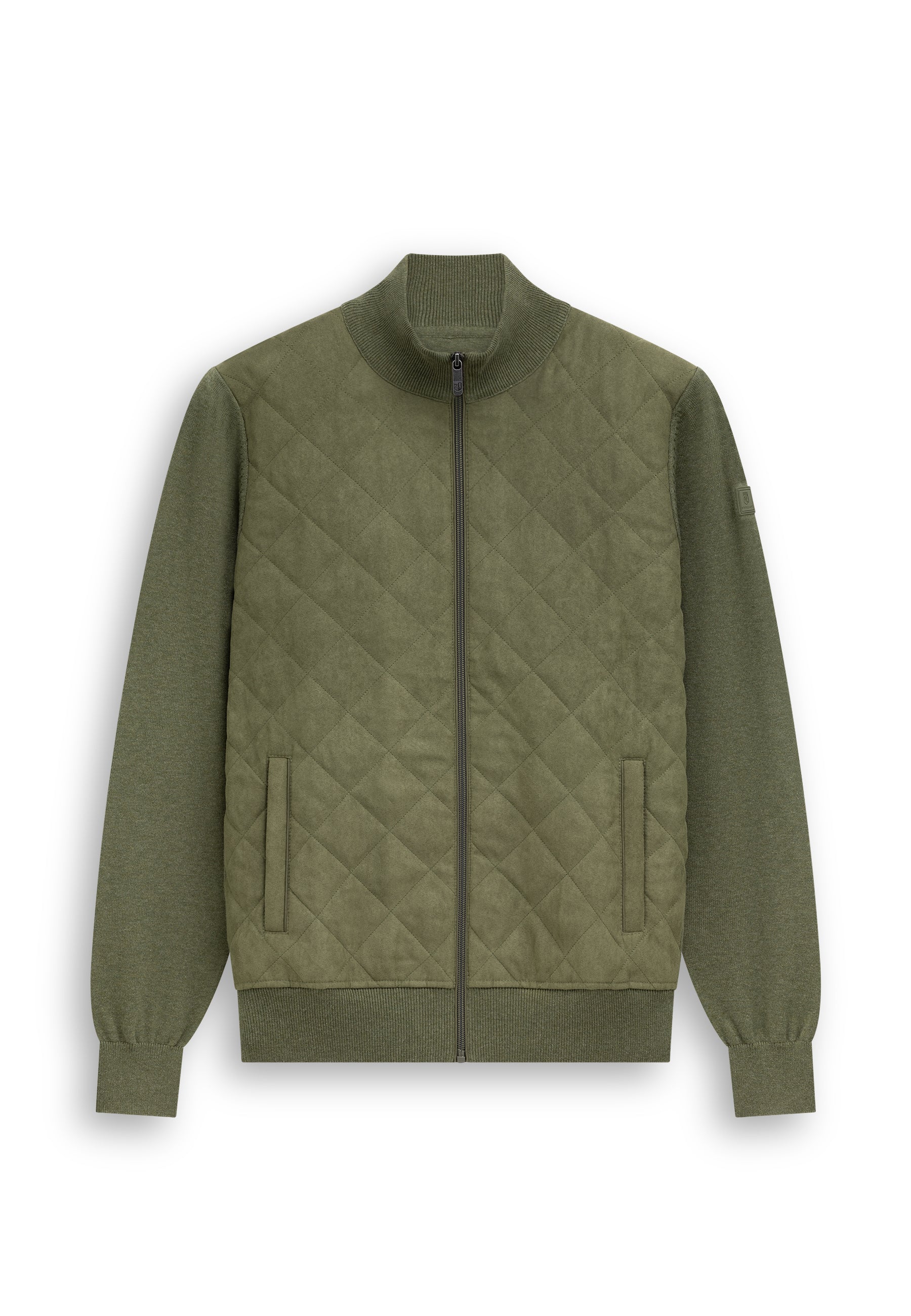 Cardigan with quilted front