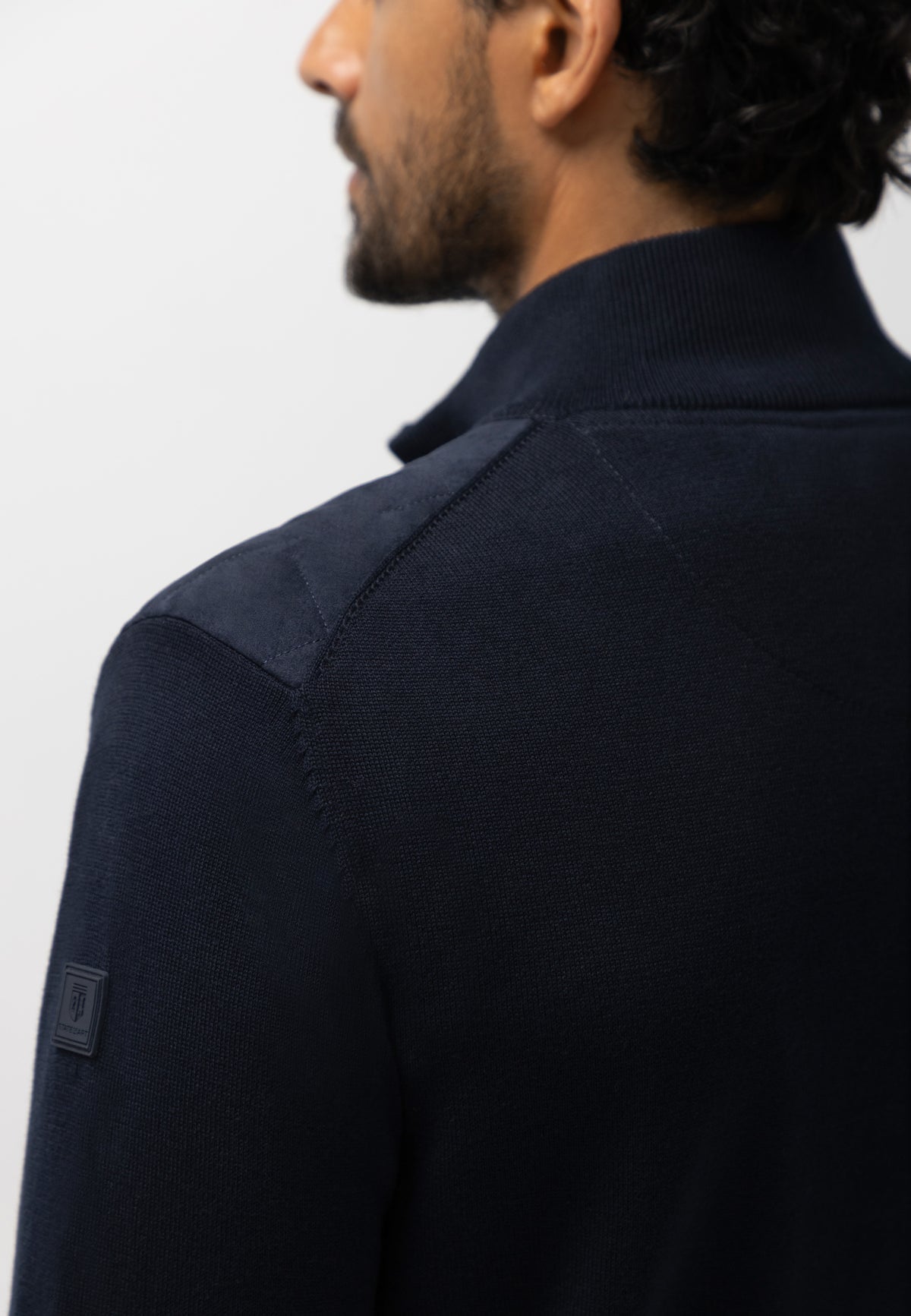 Cardigan with quilted front