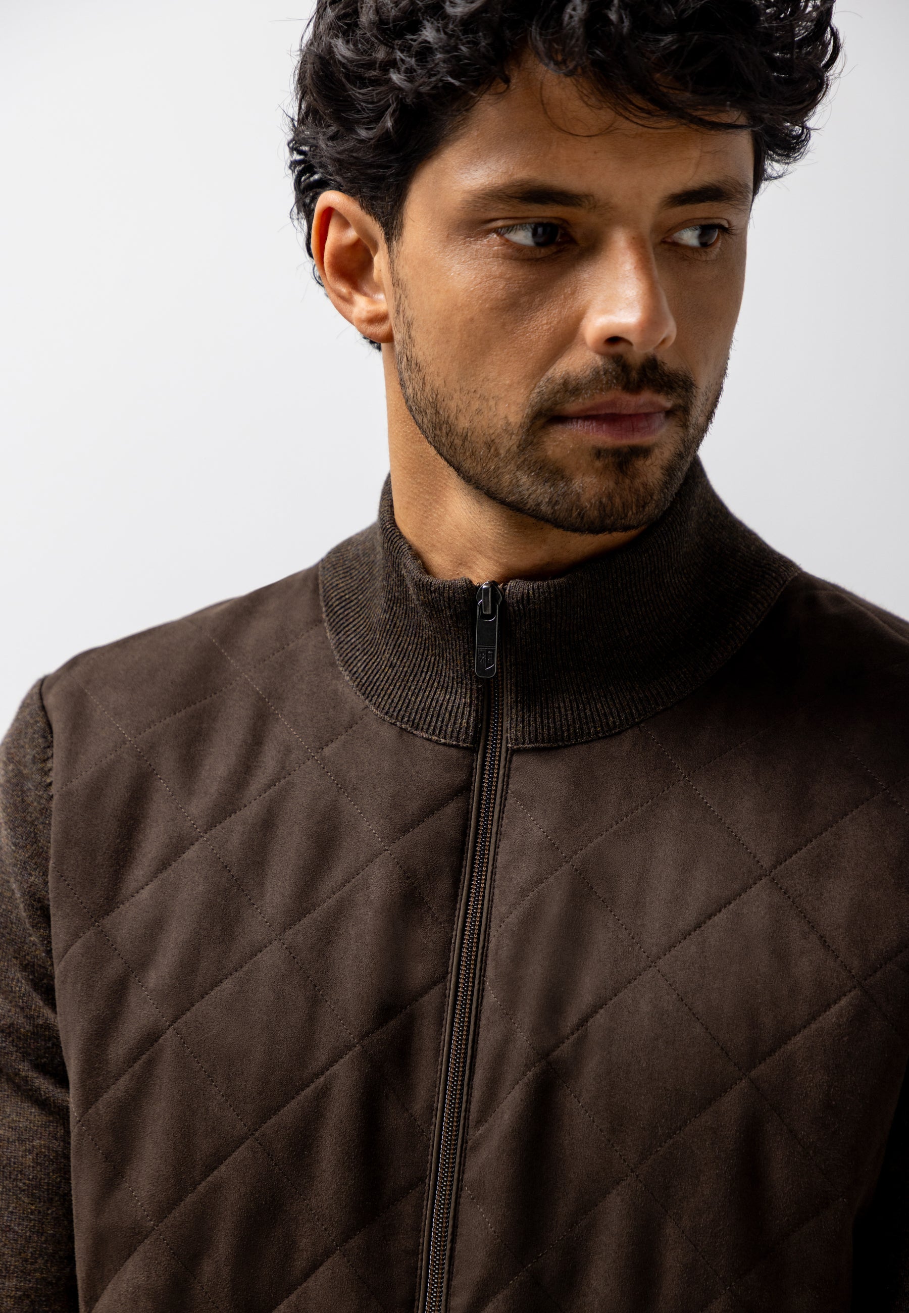Cardigan with quilted front