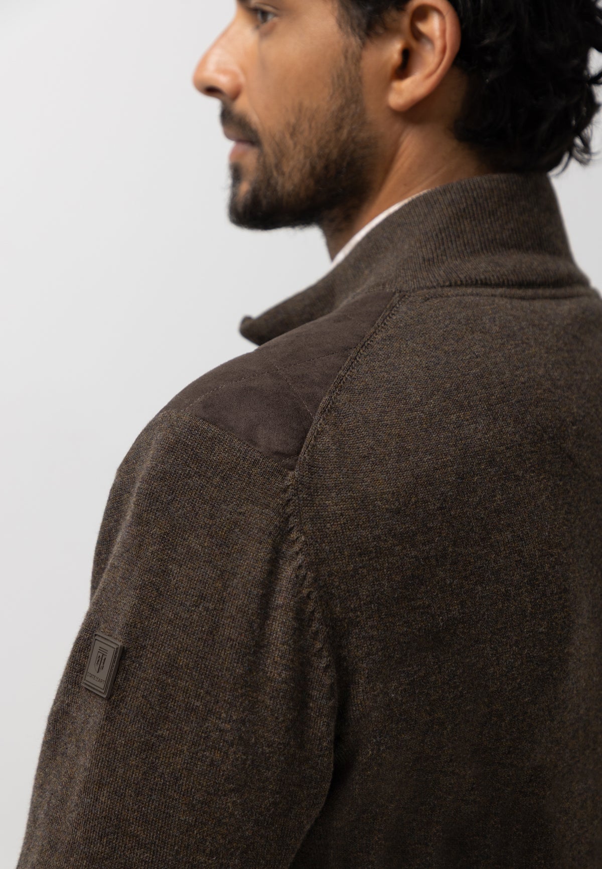 Cardigan with quilted front