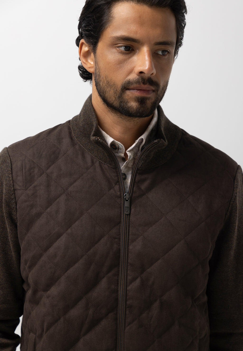 Cardigan with quilted front