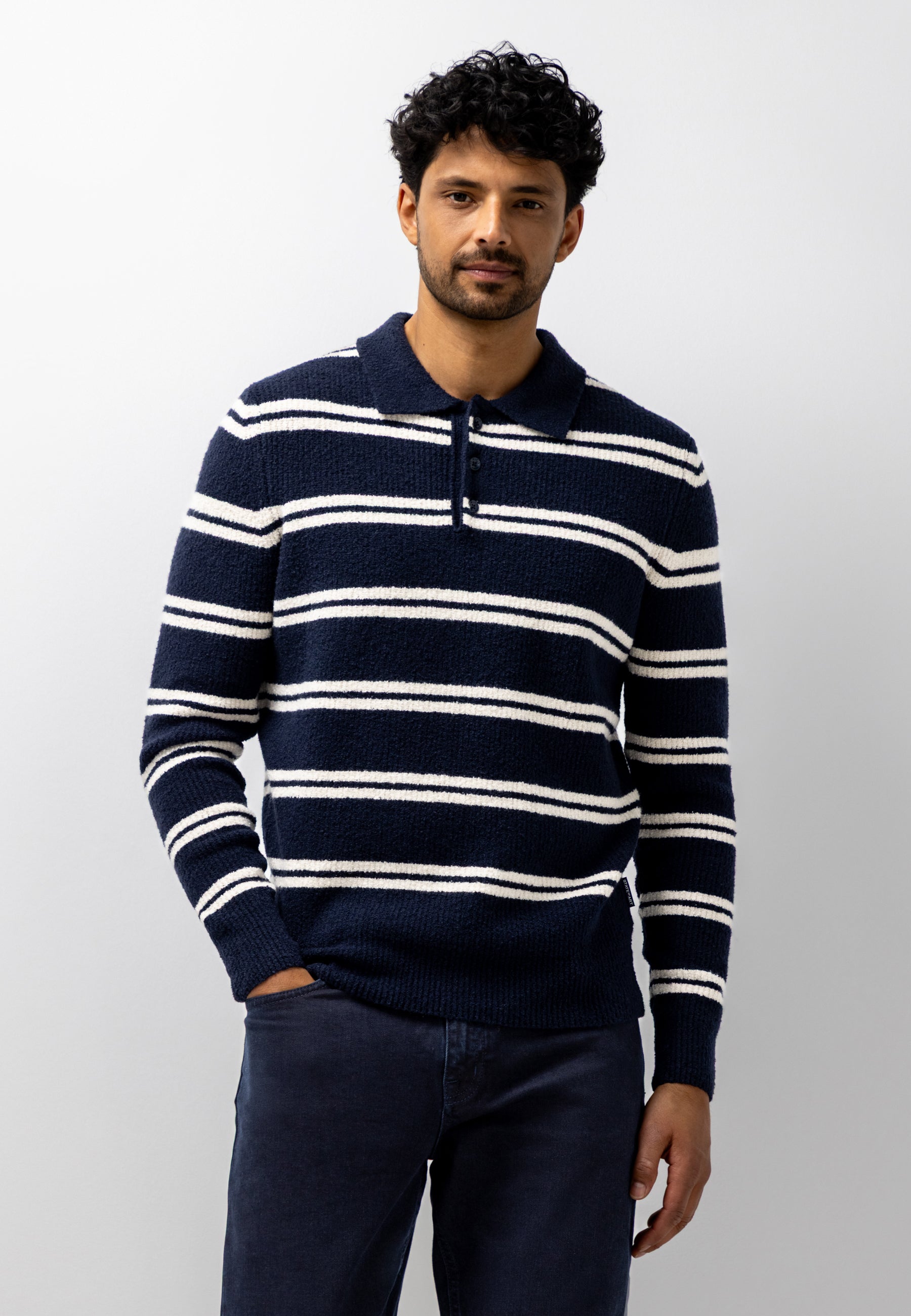 Polo en maille à rayures