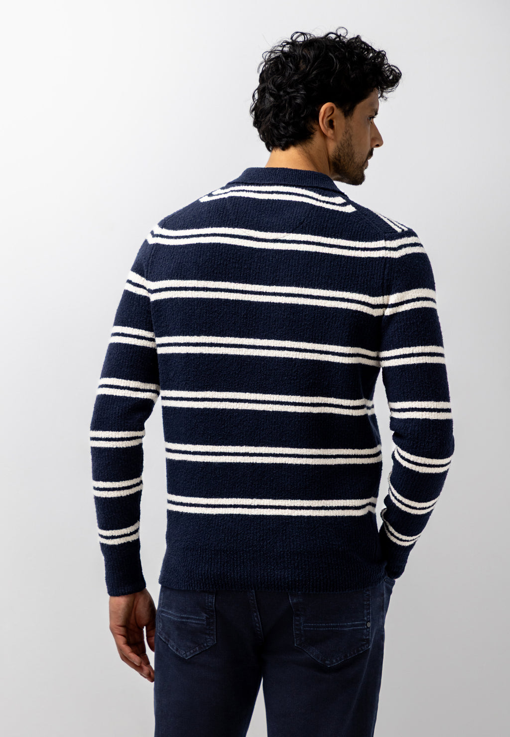 Polo en maille à rayures