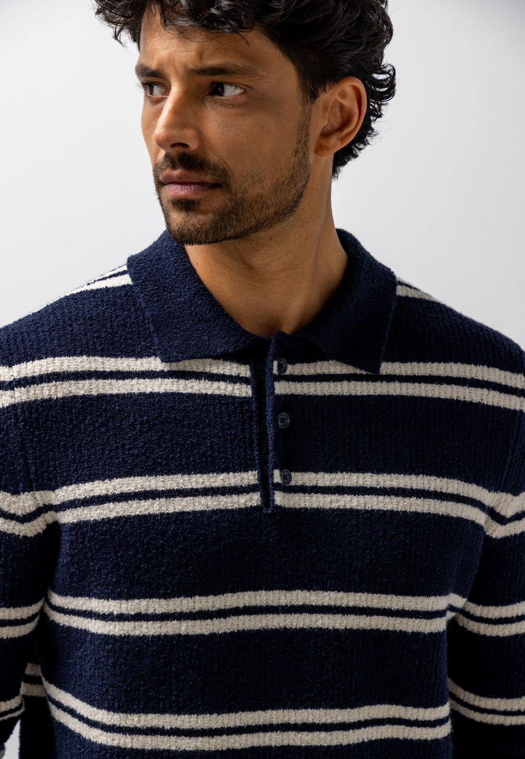 Polo en maille à rayures
