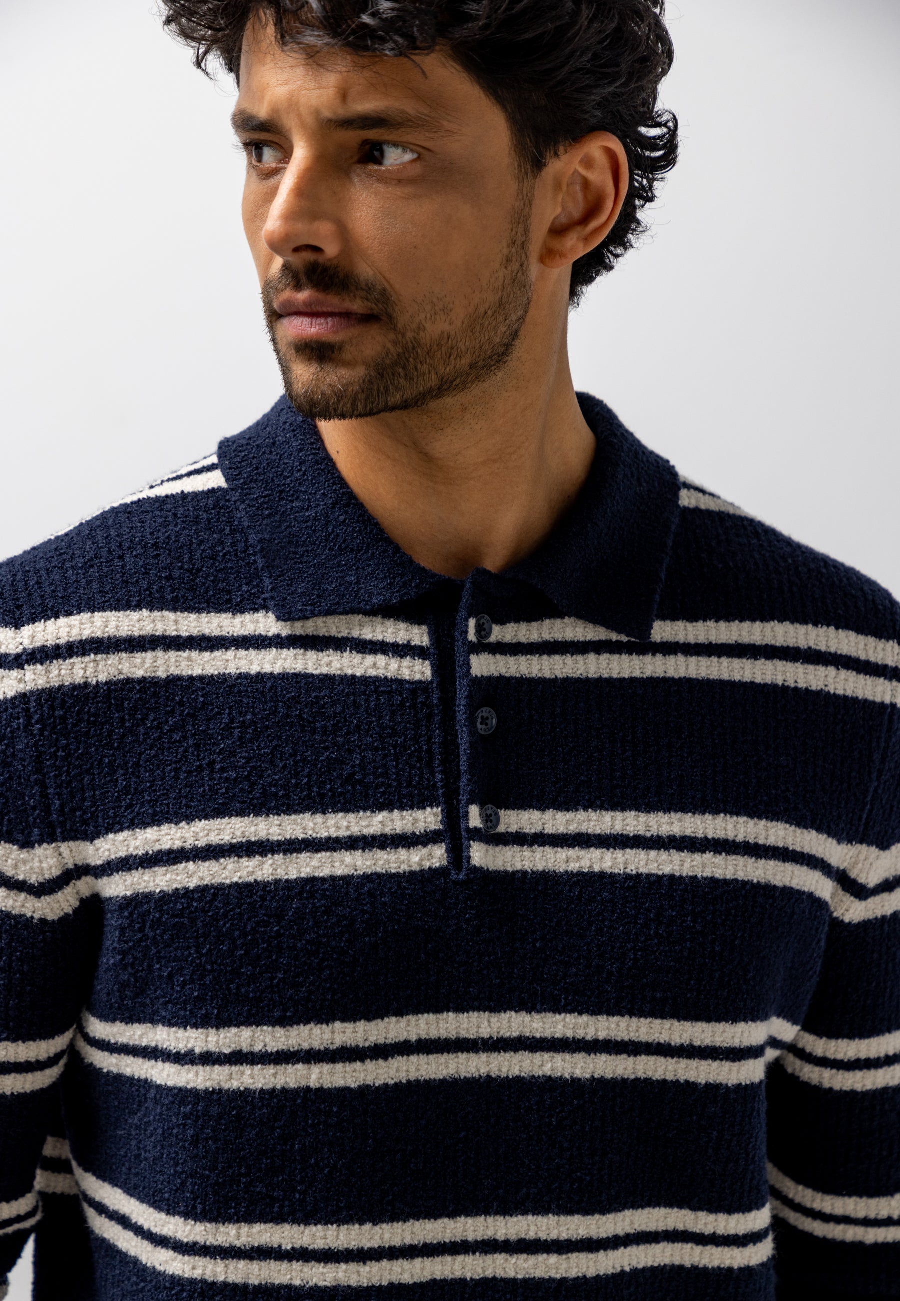 Polo en maille à rayures