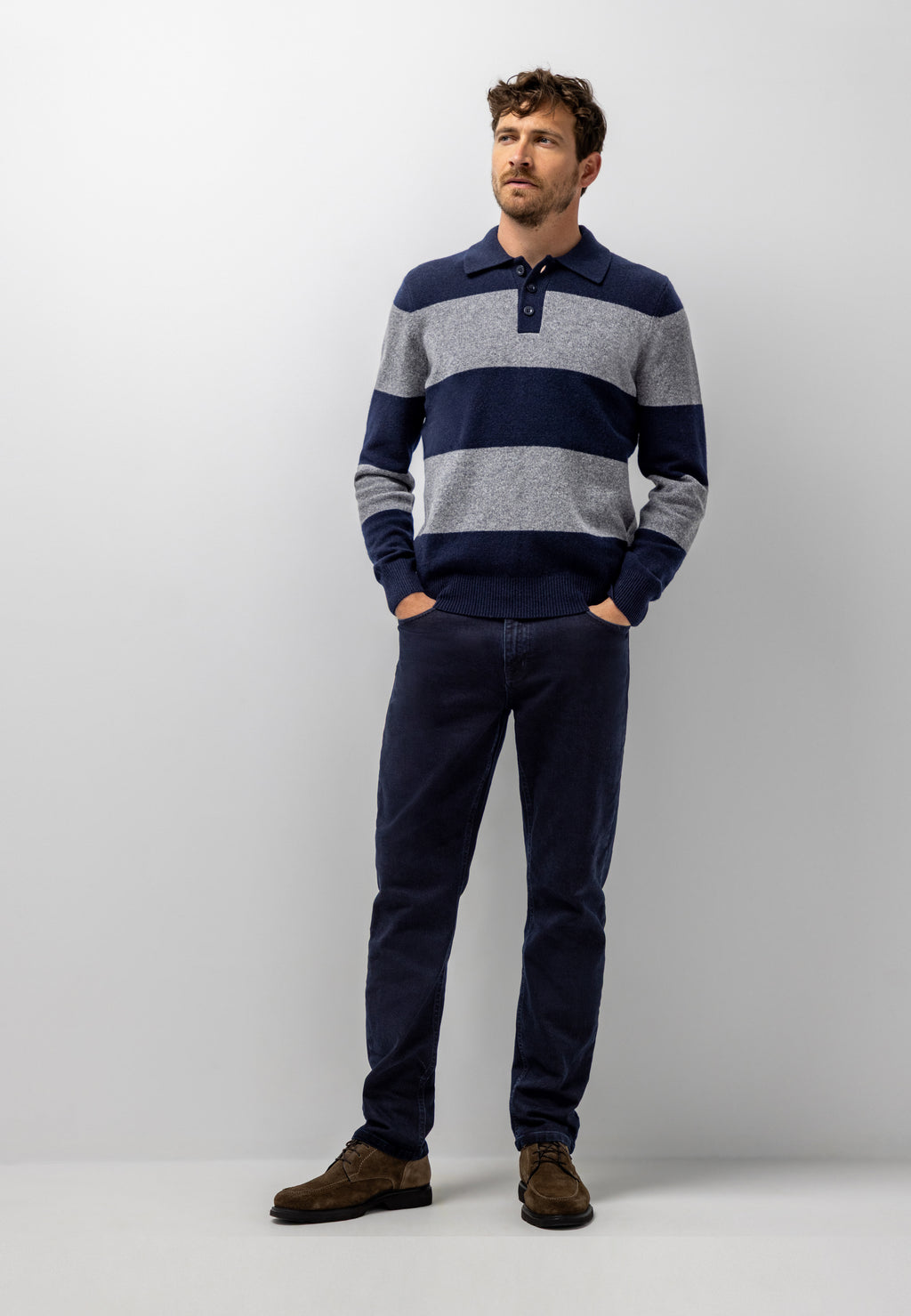 Polo en maille à rayures