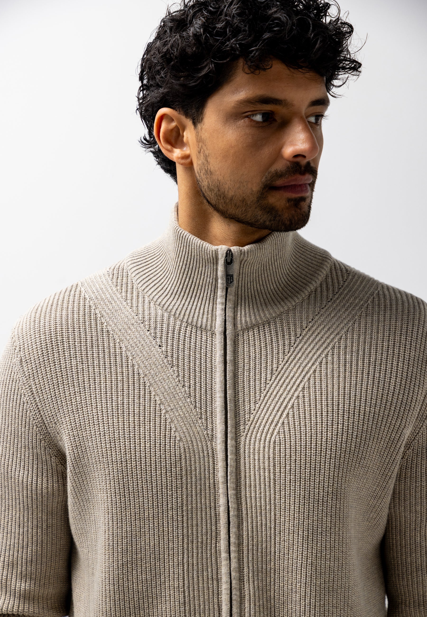 Cardigan with two-way zip