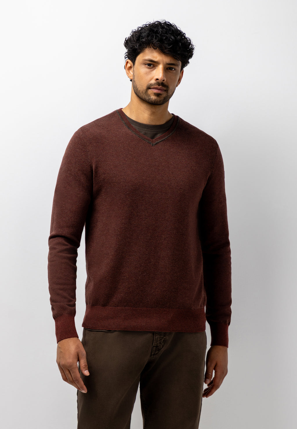 Oxford trui met rubberen badge