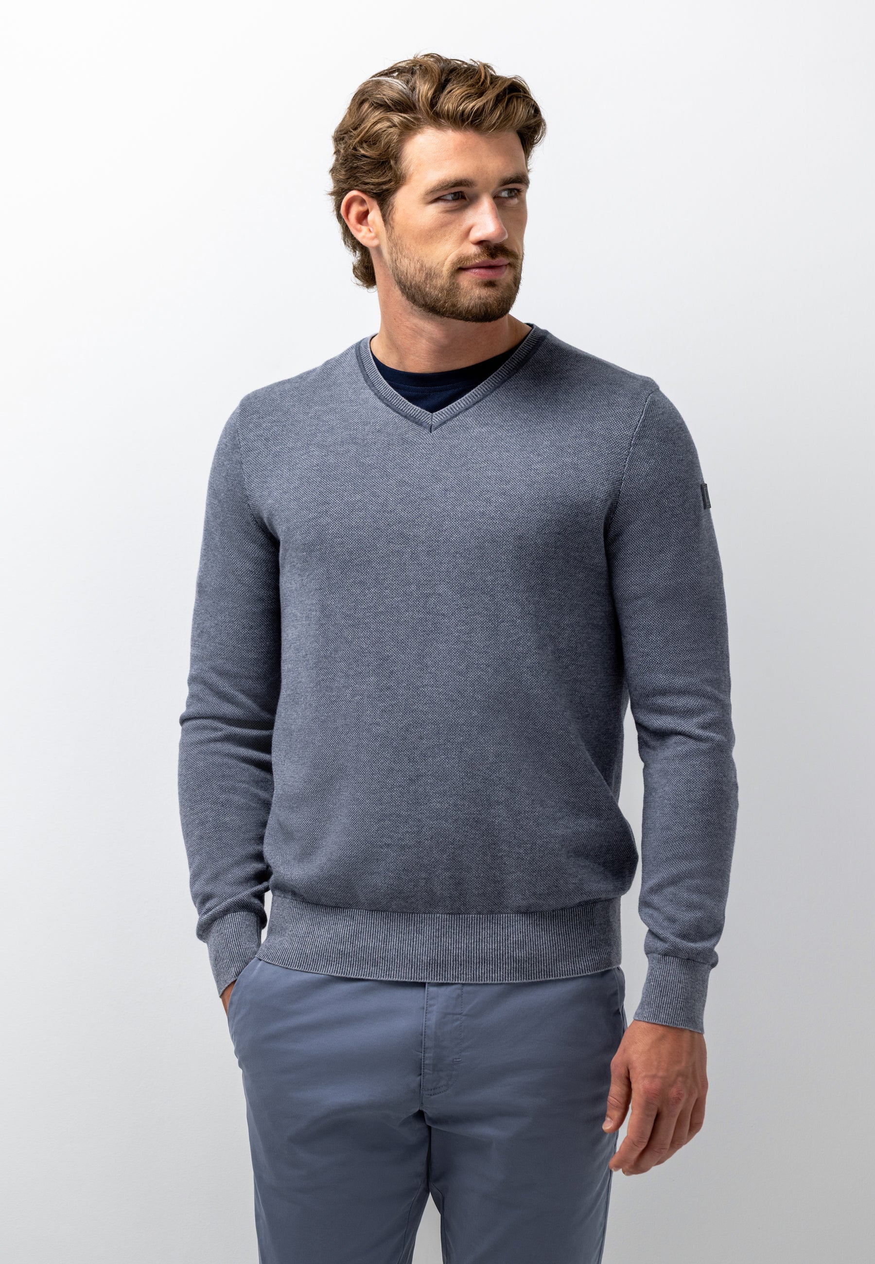 Pull Oxford à badge en caoutchouc