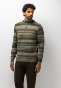 Striped jumper with half zip