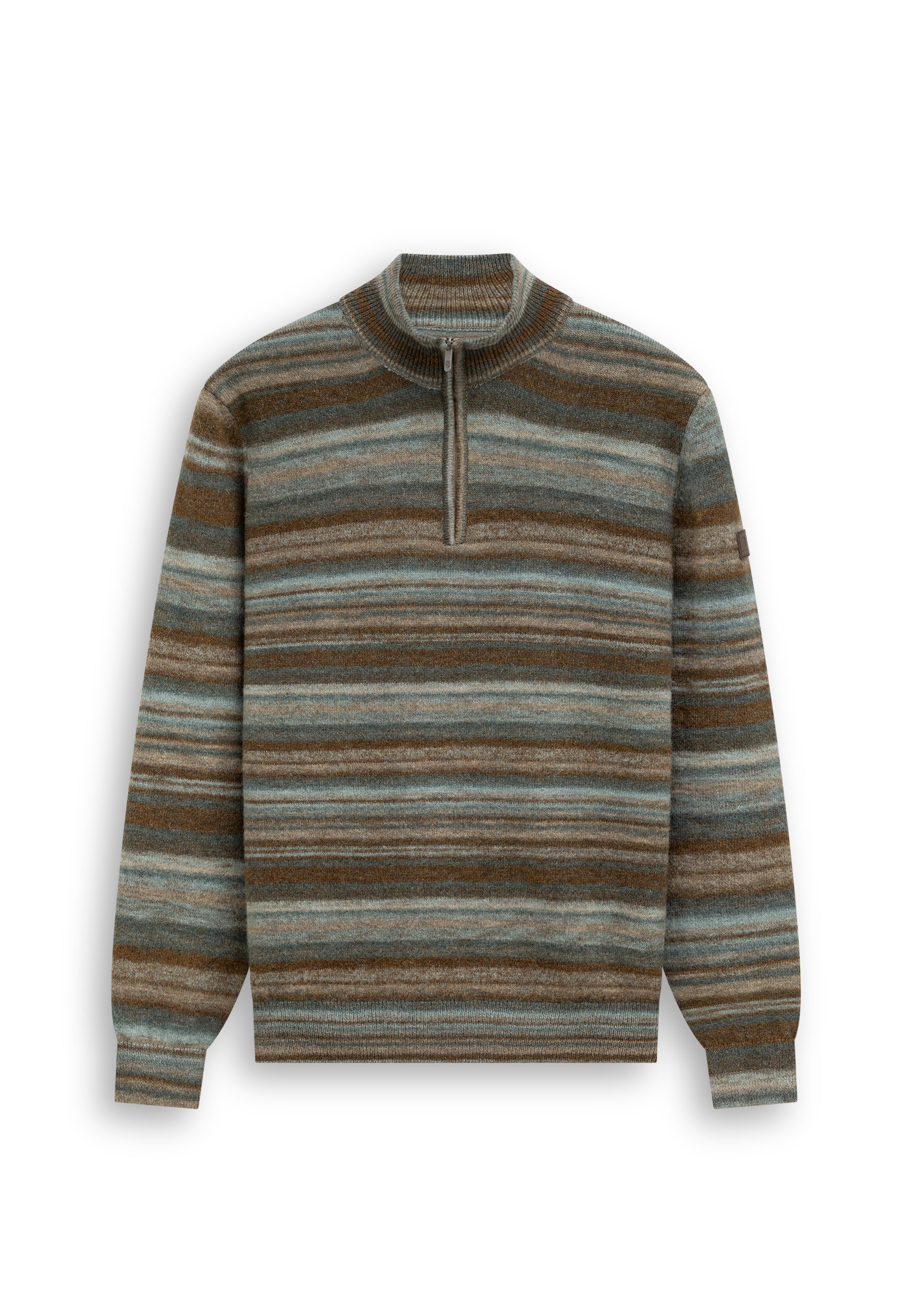Striped jumper with half zip