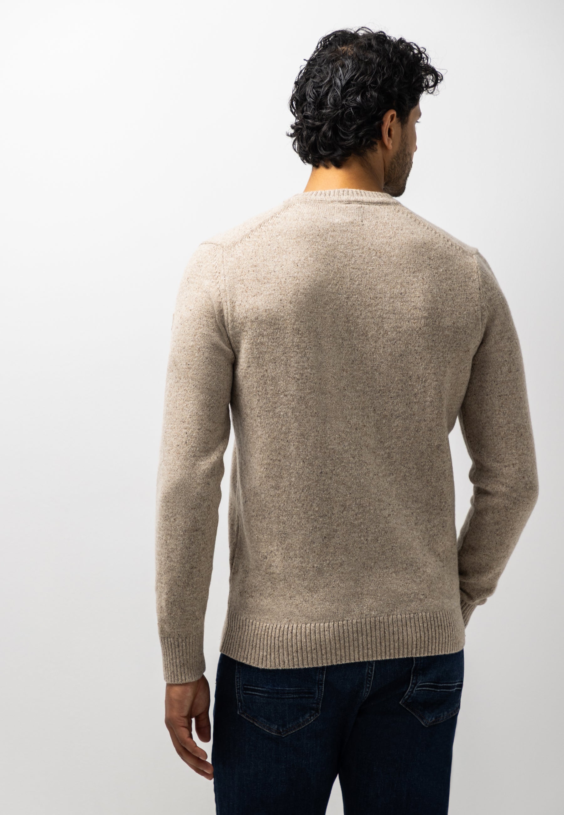 Wool-blend jumper with round neck