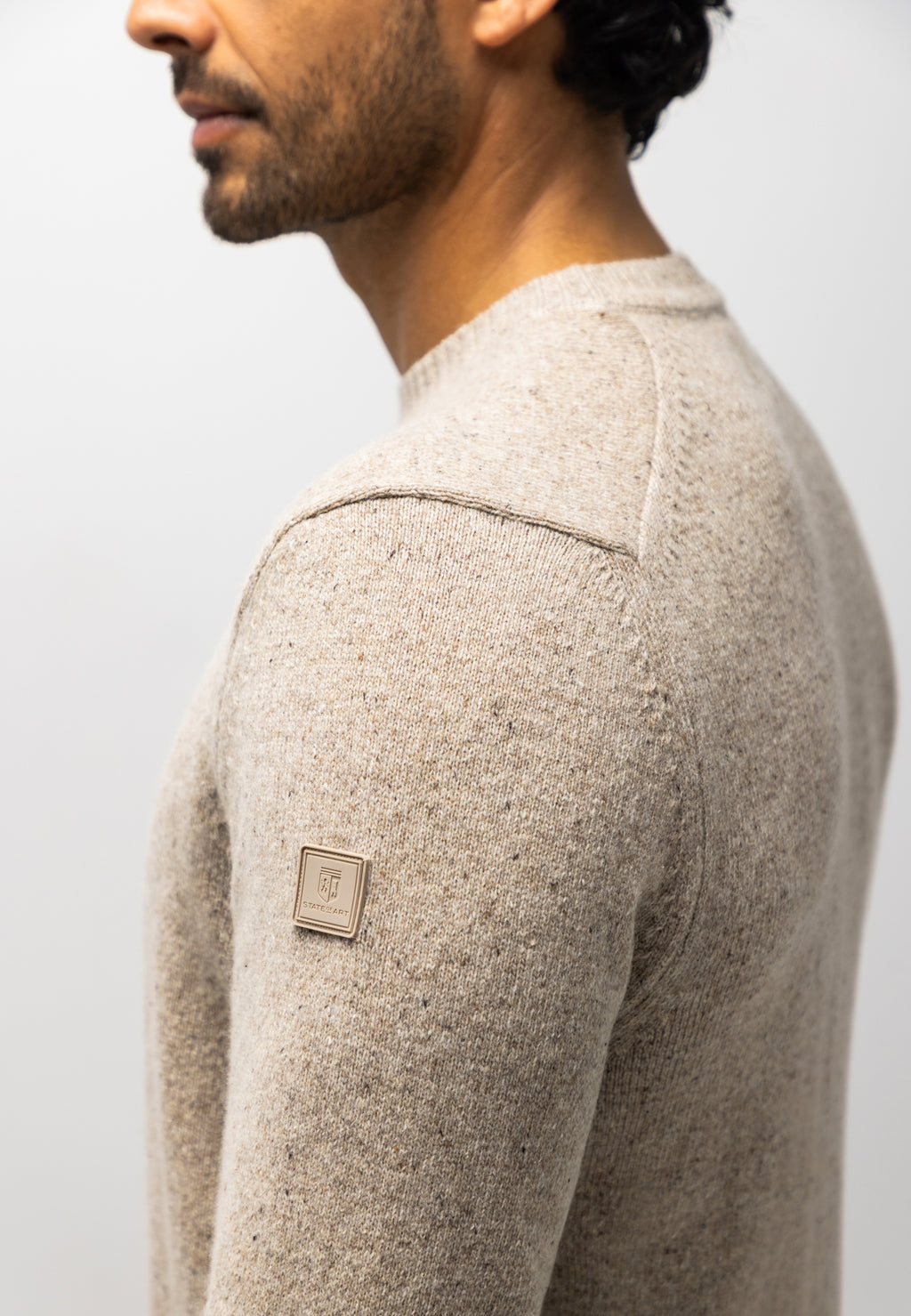Wool-blend jumper with round neck