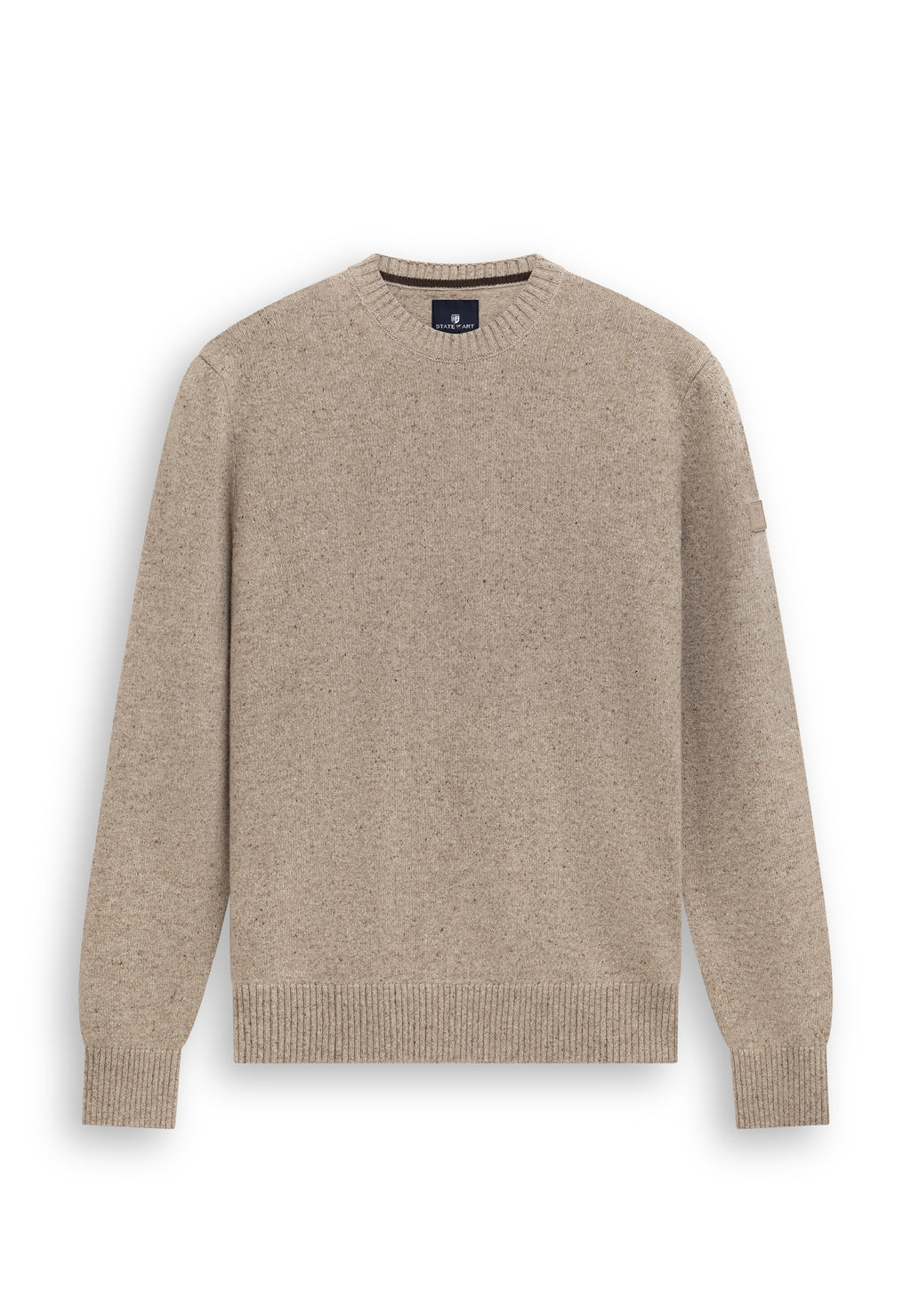 Wool-blend jumper with round neck