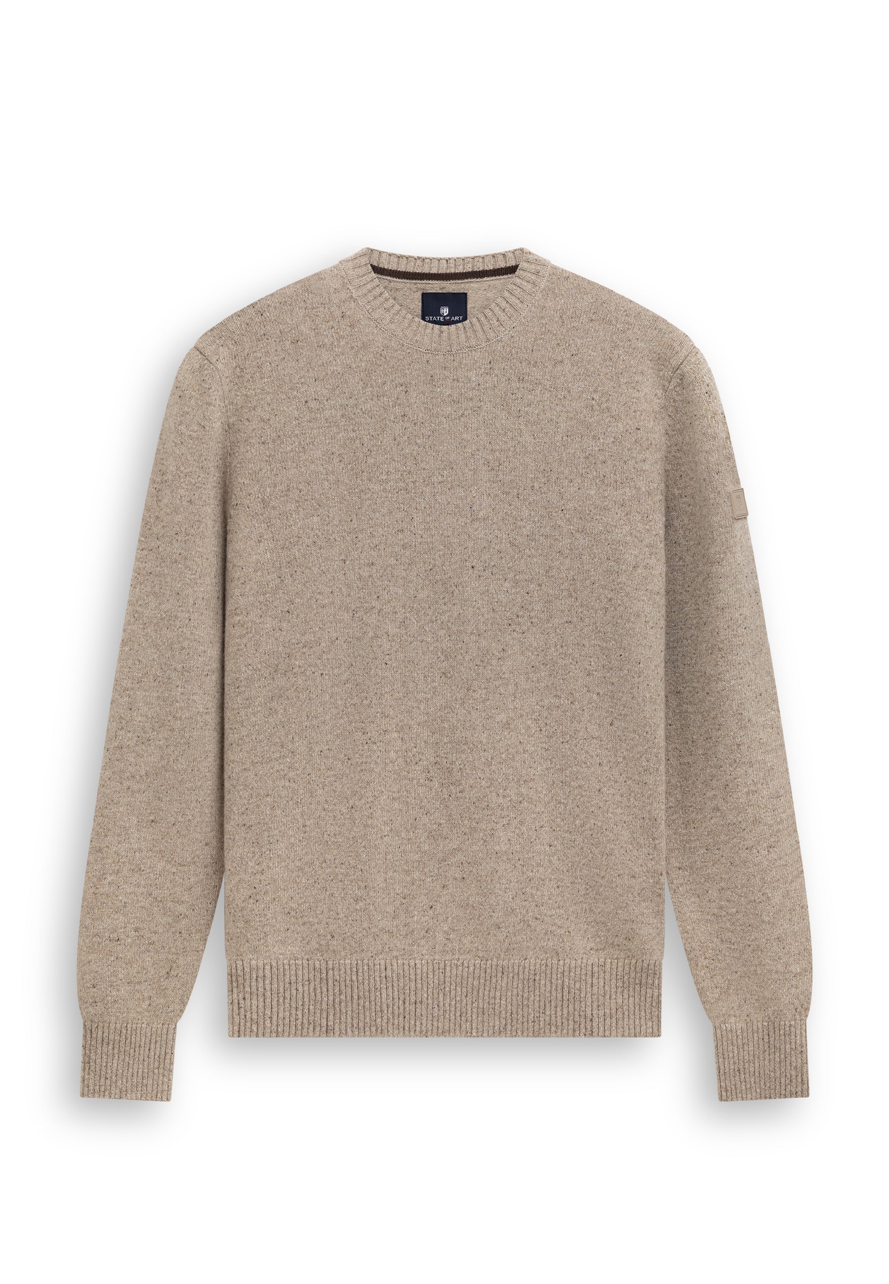 Wool-blend jumper with round neck