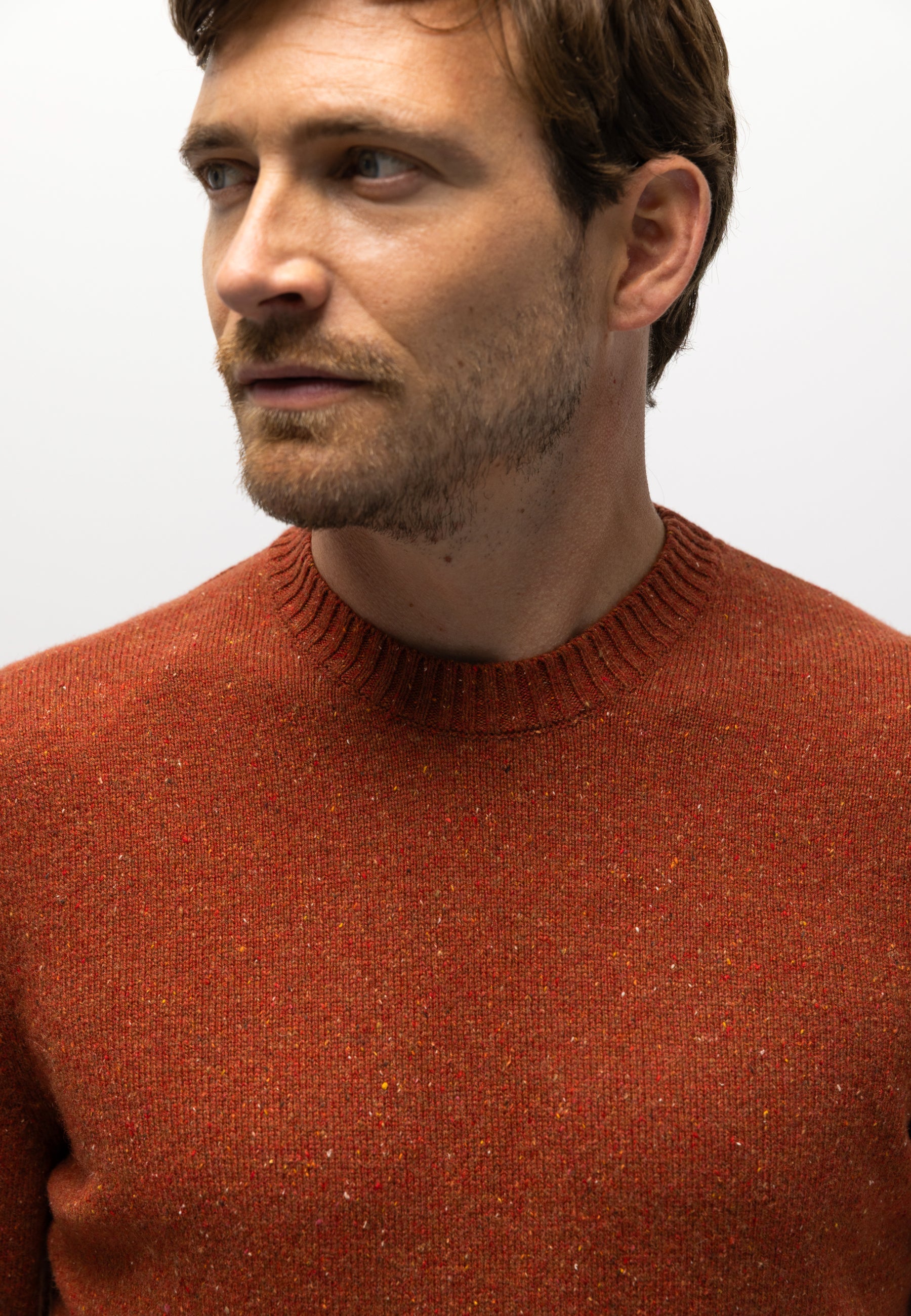 Wool-blend jumper with round neck