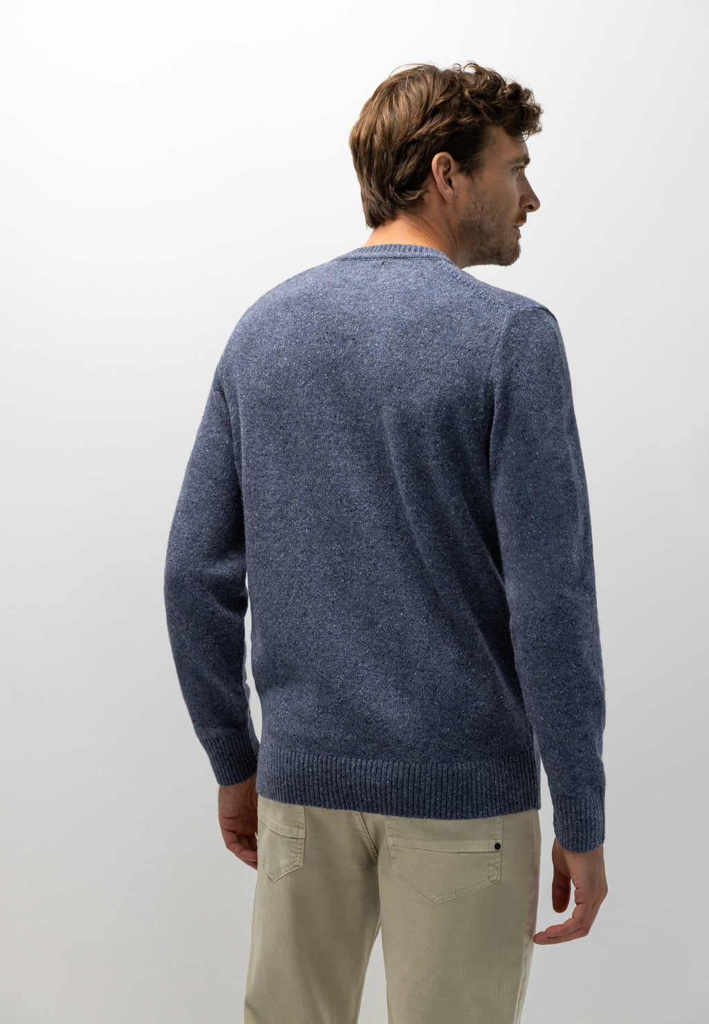 Wool-blend jumper with round neck