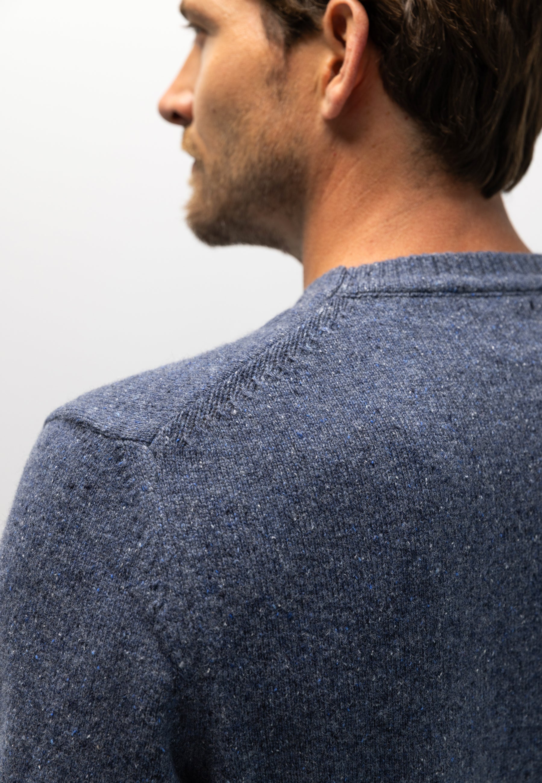 Wool-blend jumper with round neck