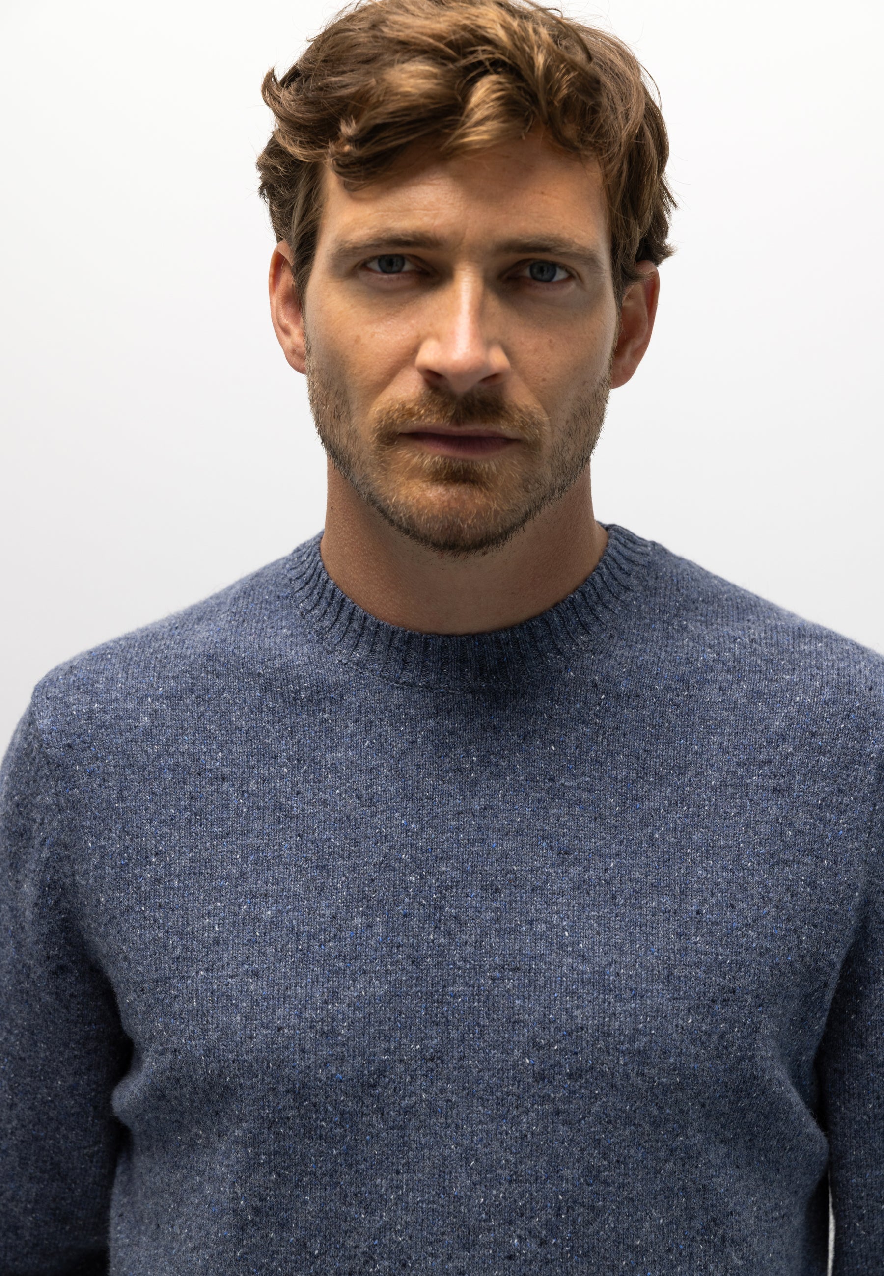 Wool-blend jumper with round neck