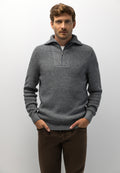 Half-zip jumper with organic cotton