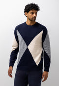 Lambswool-blend jacquard jumper