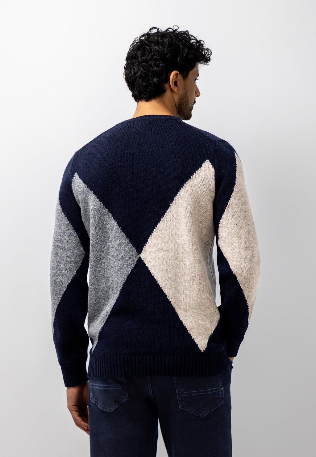 Lambswool-blend jacquard jumper