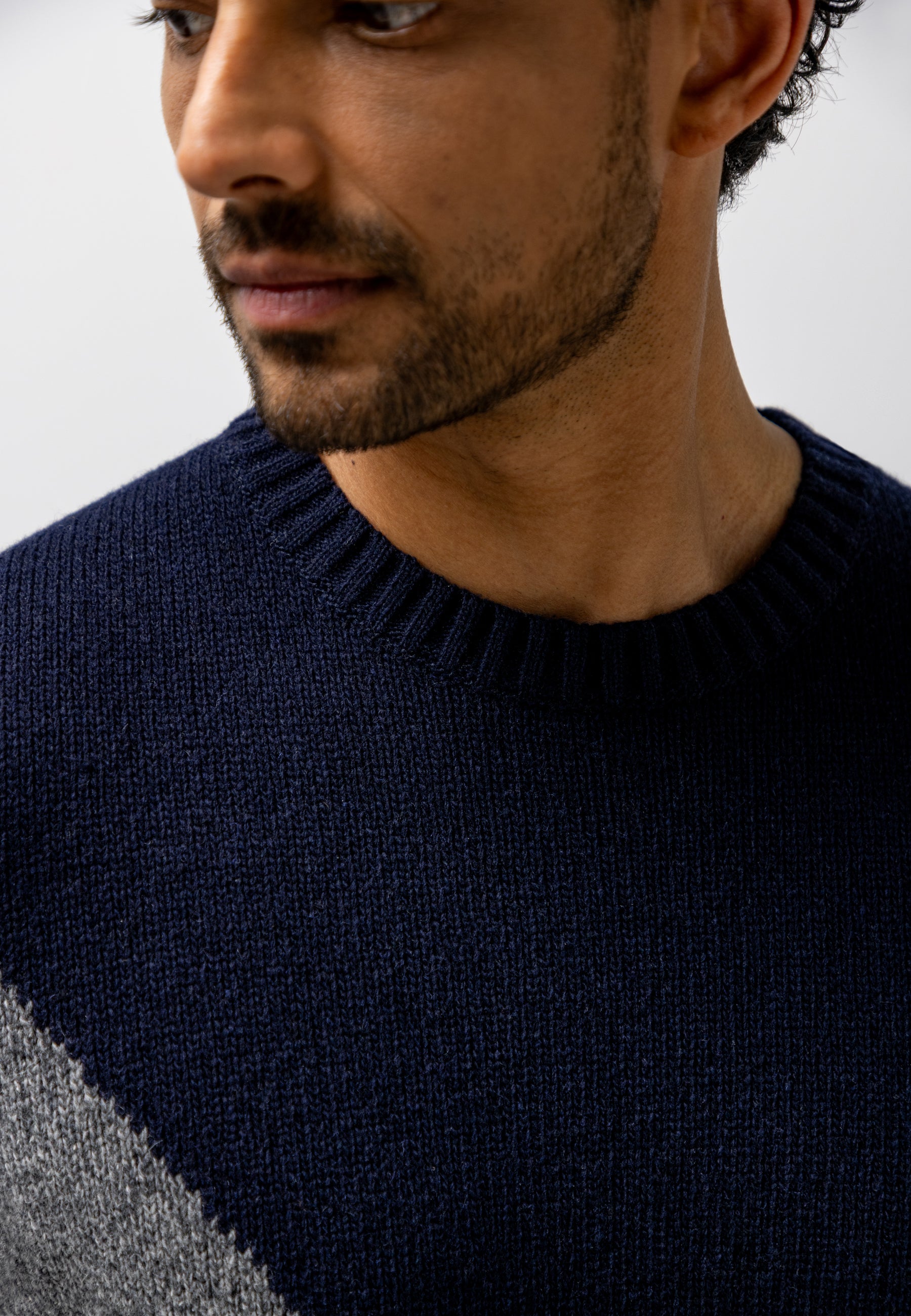 Lambswool-blend jacquard jumper