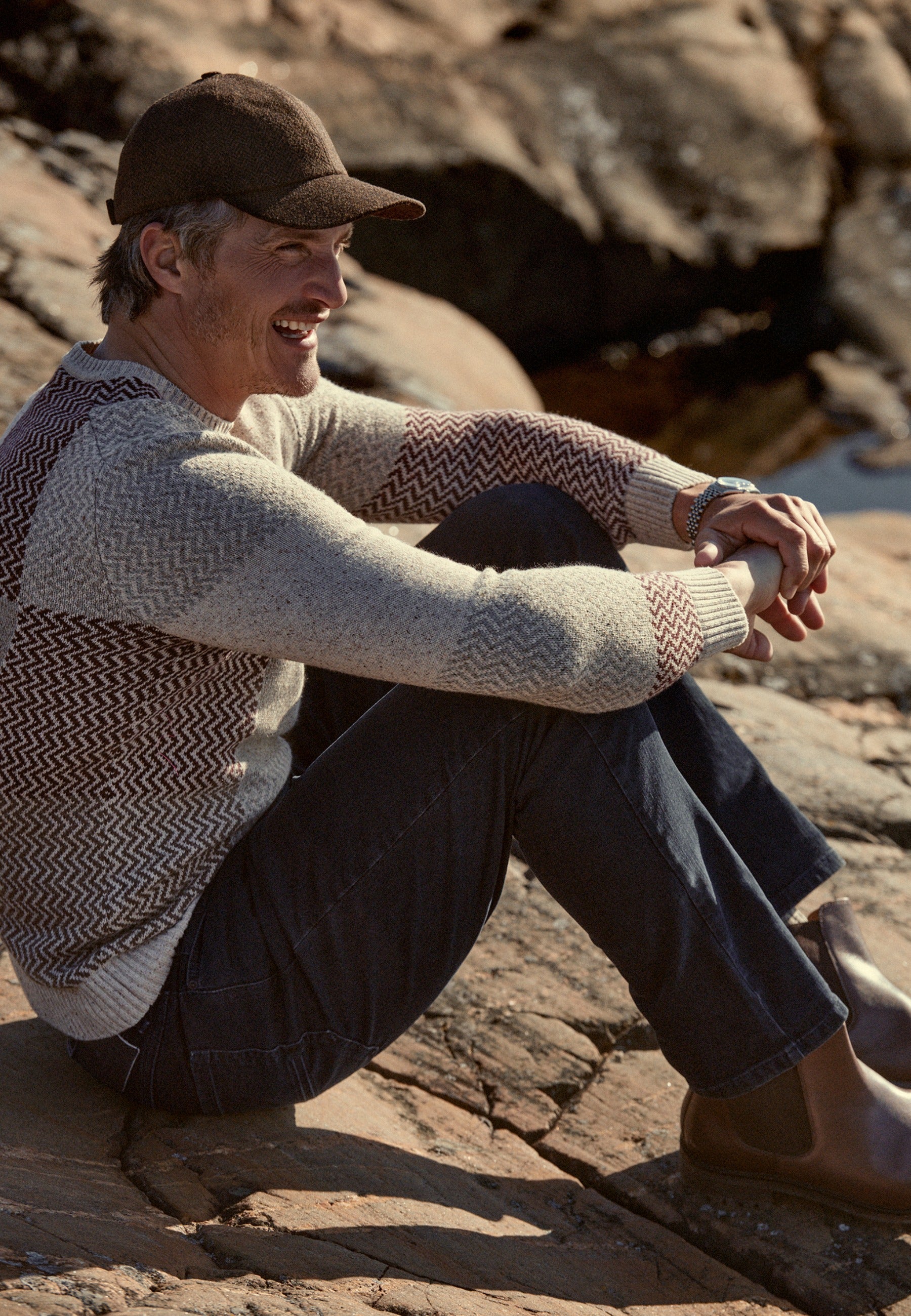 Wool-blend jumper with crew neck