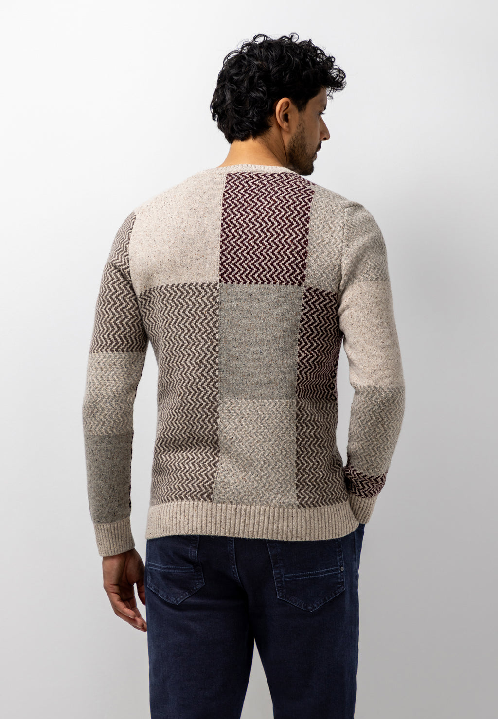 Wool-blend jumper with crew neck