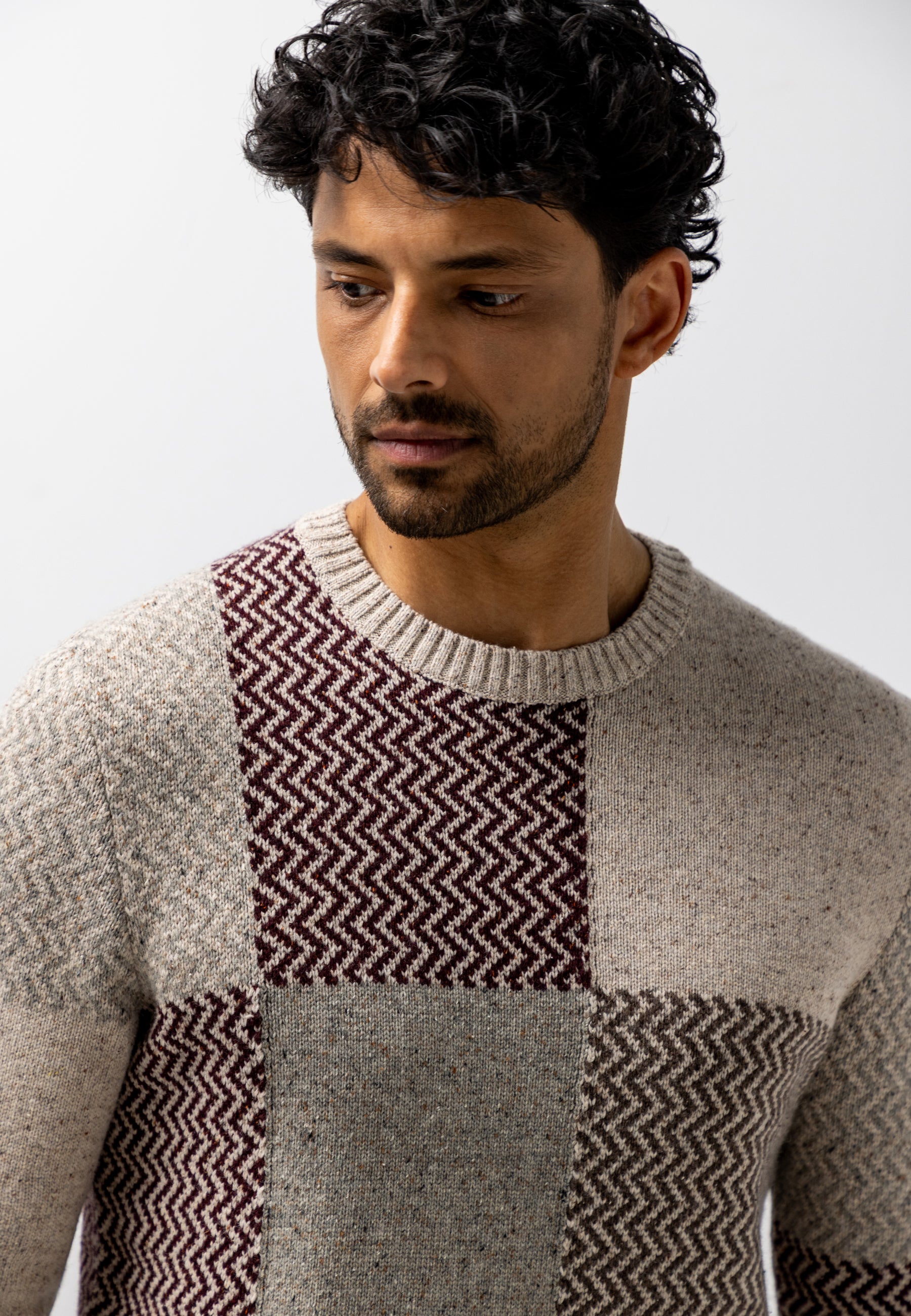Wool-blend jumper with crew neck