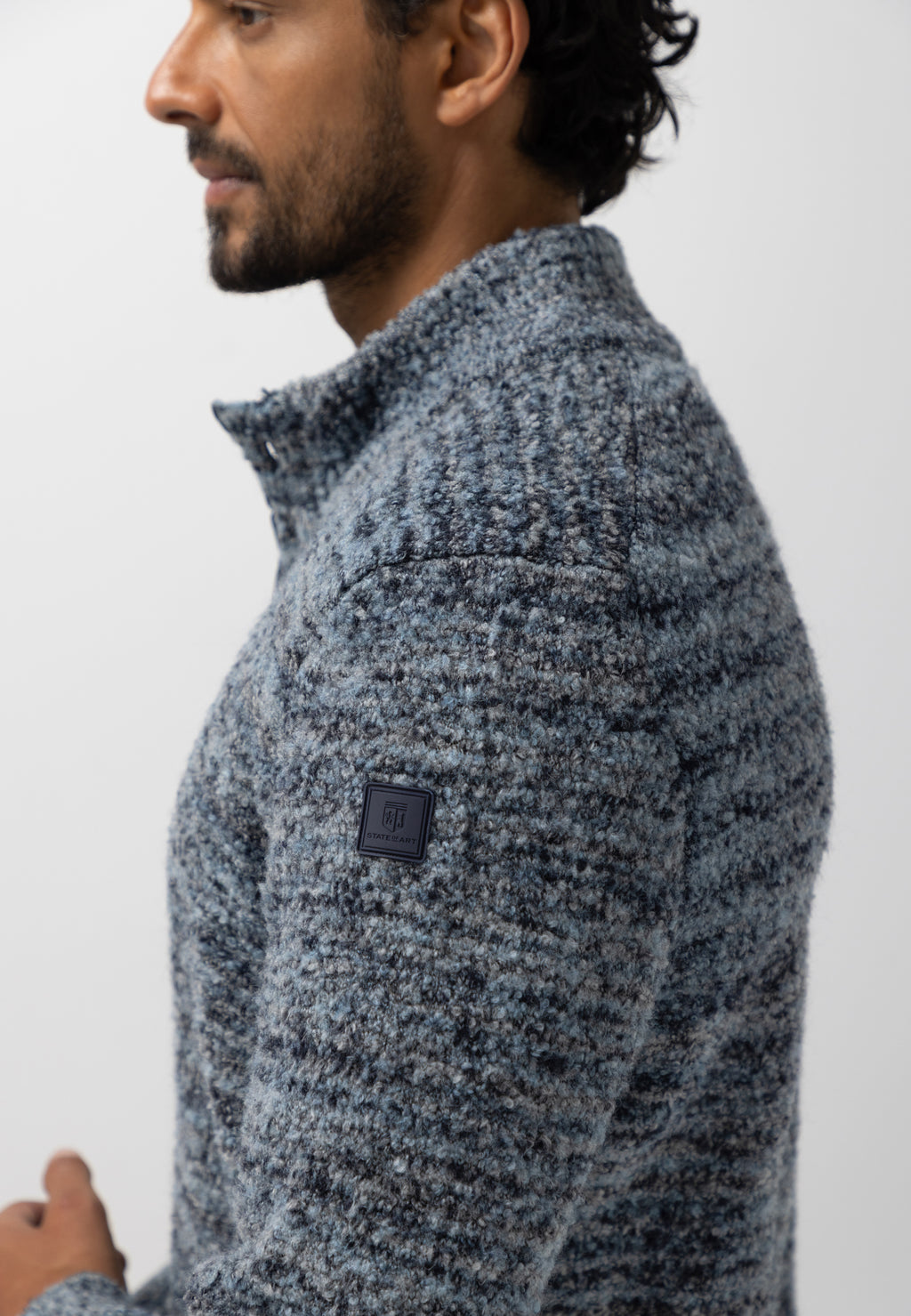Pull chiné à demi-zip