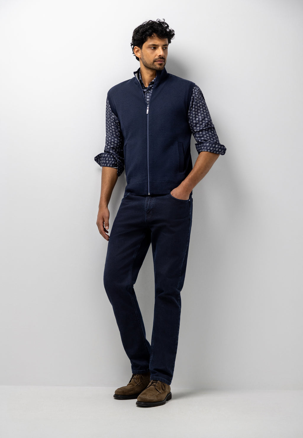 Gebreid gilet met steekzakken