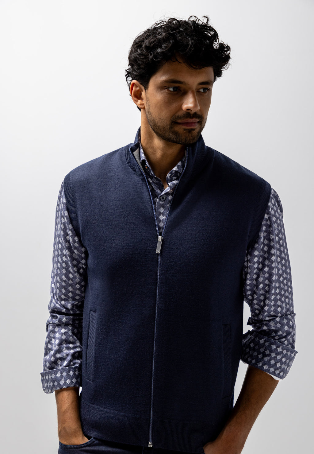 Gebreid gilet met steekzakken