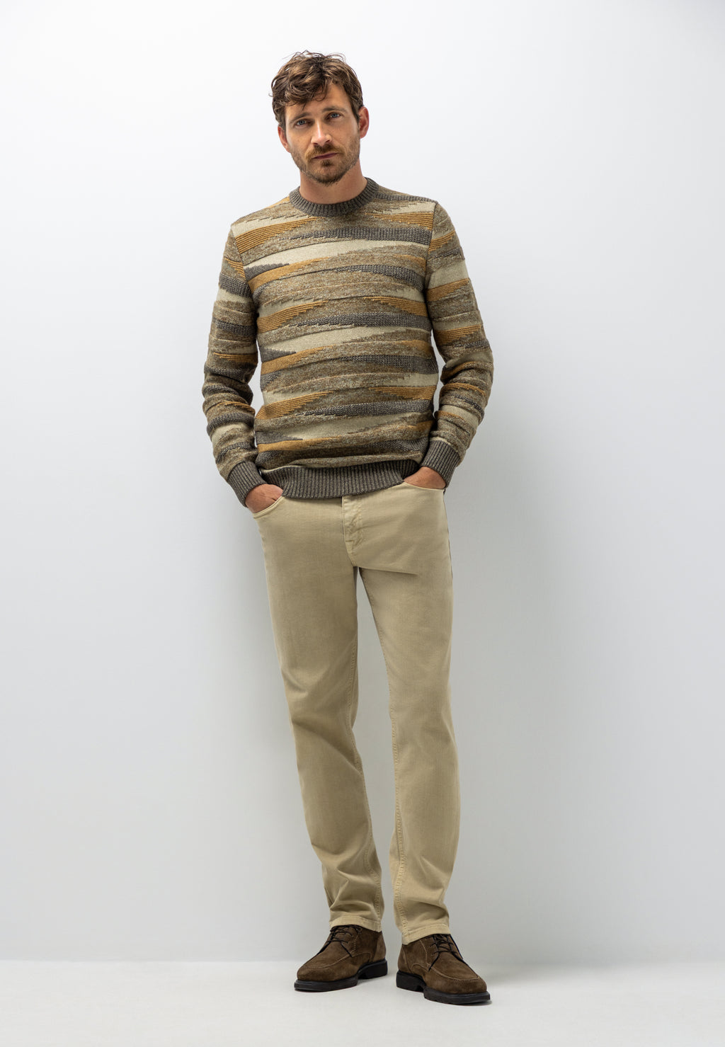 Organic cotton-blend jacquard jumper