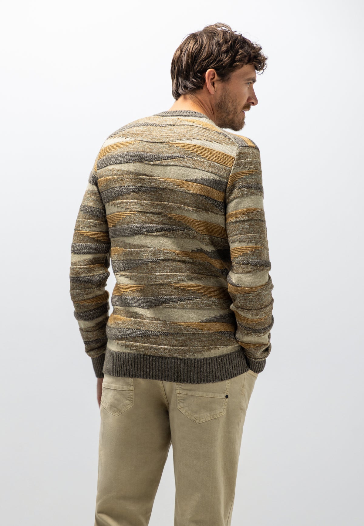 Organic cotton-blend jacquard jumper