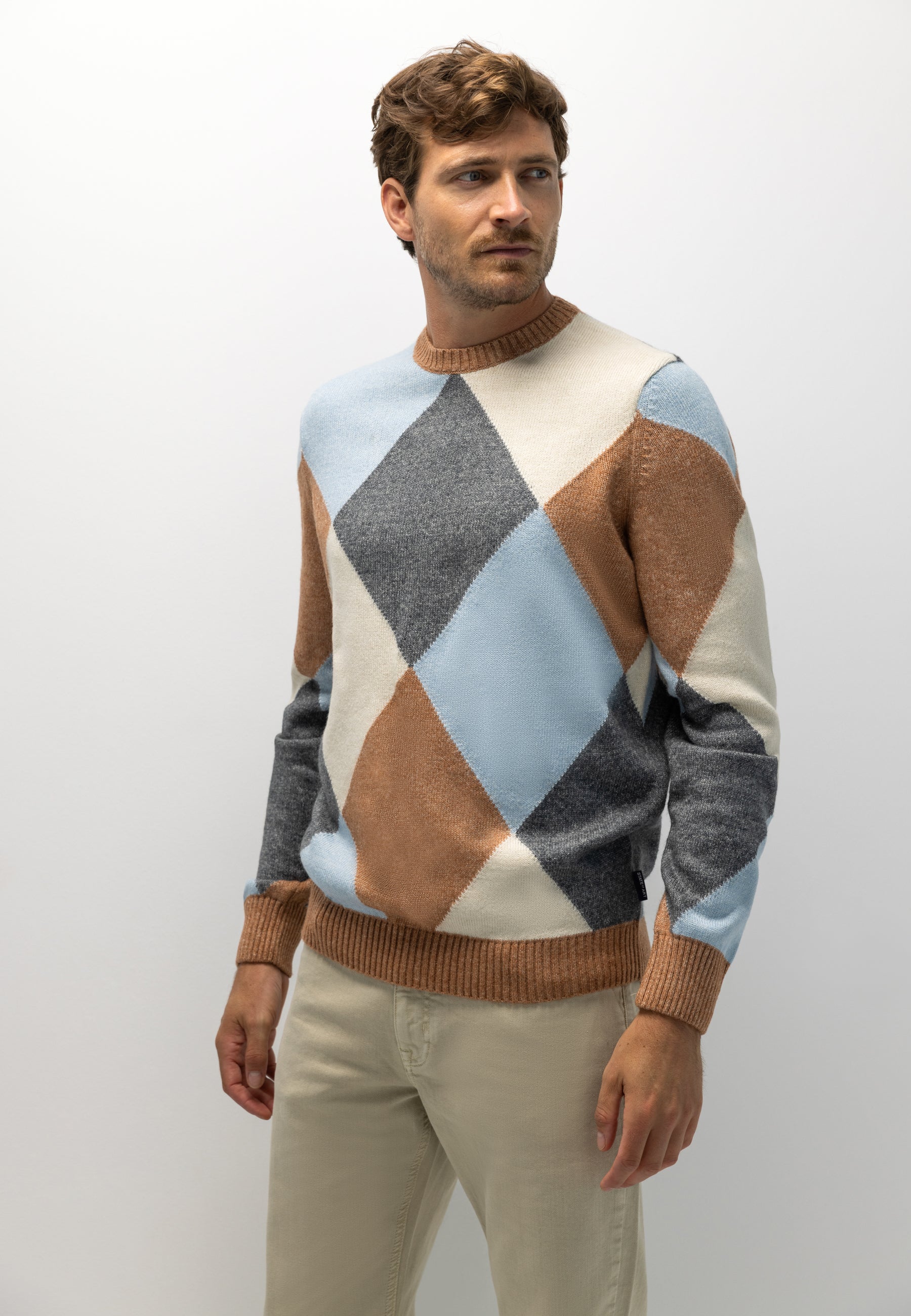Jacquard jumper with organic cotton