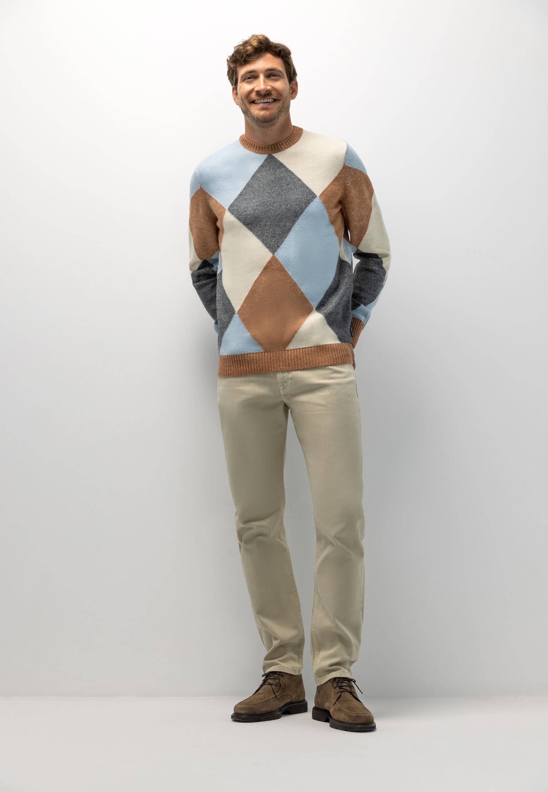 Jacquard jumper with organic cotton