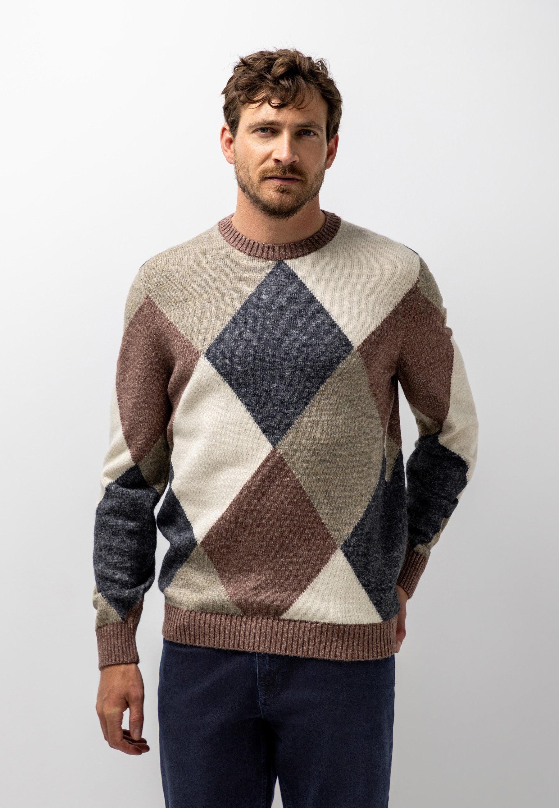 Jacquard jumper with organic cotton