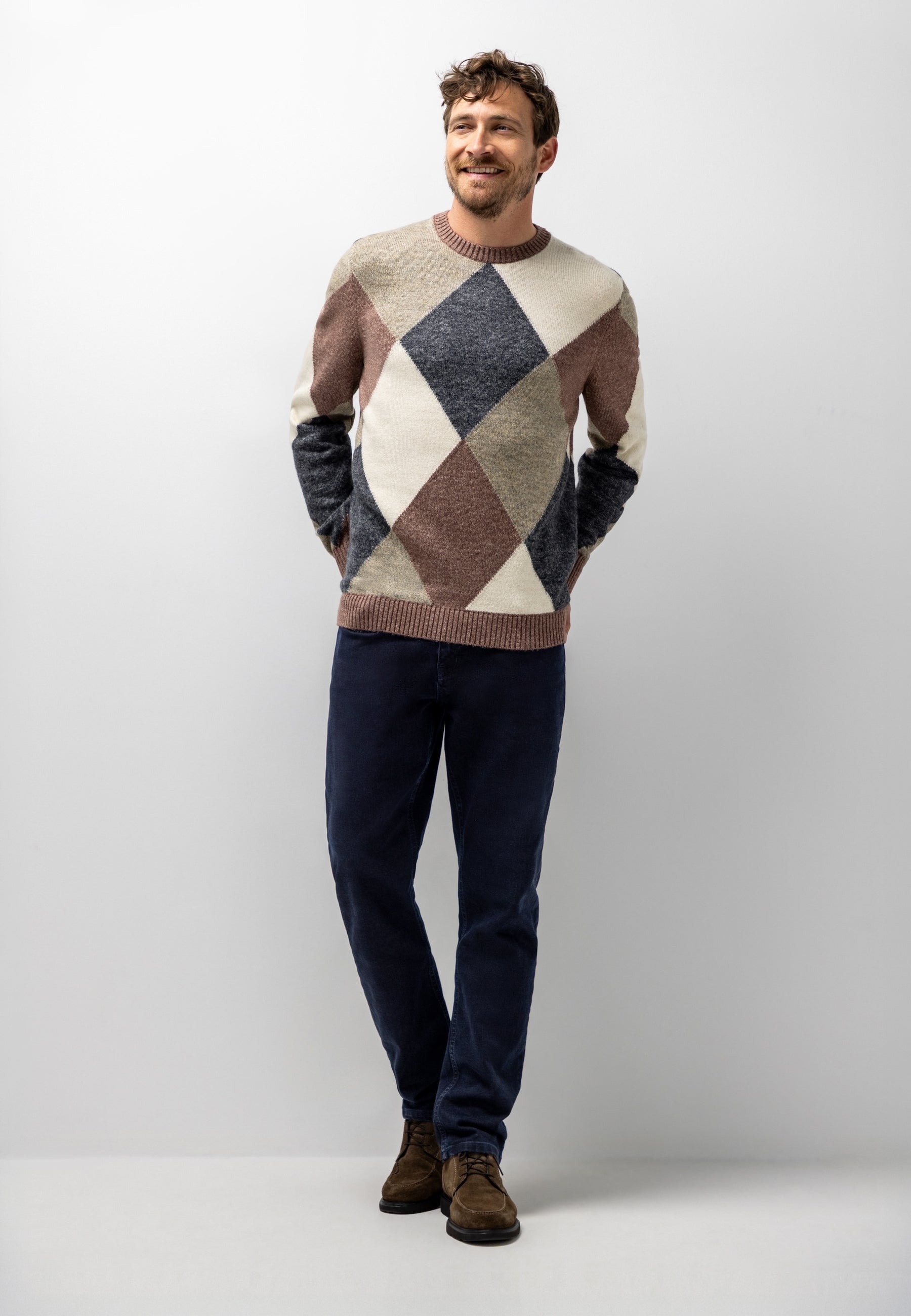 Jacquard jumper with organic cotton