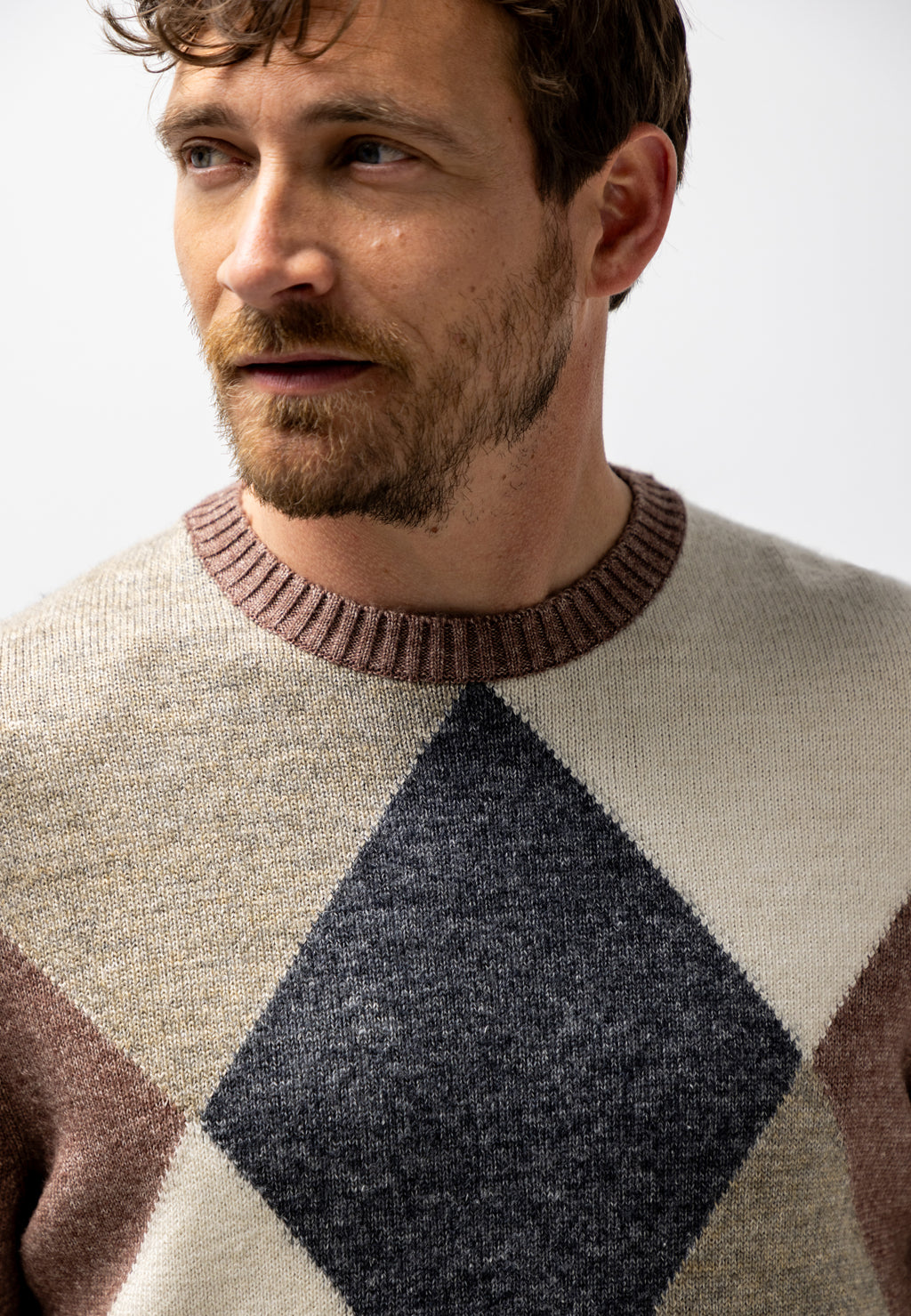 Pull jacquard en mélange de coton biologique