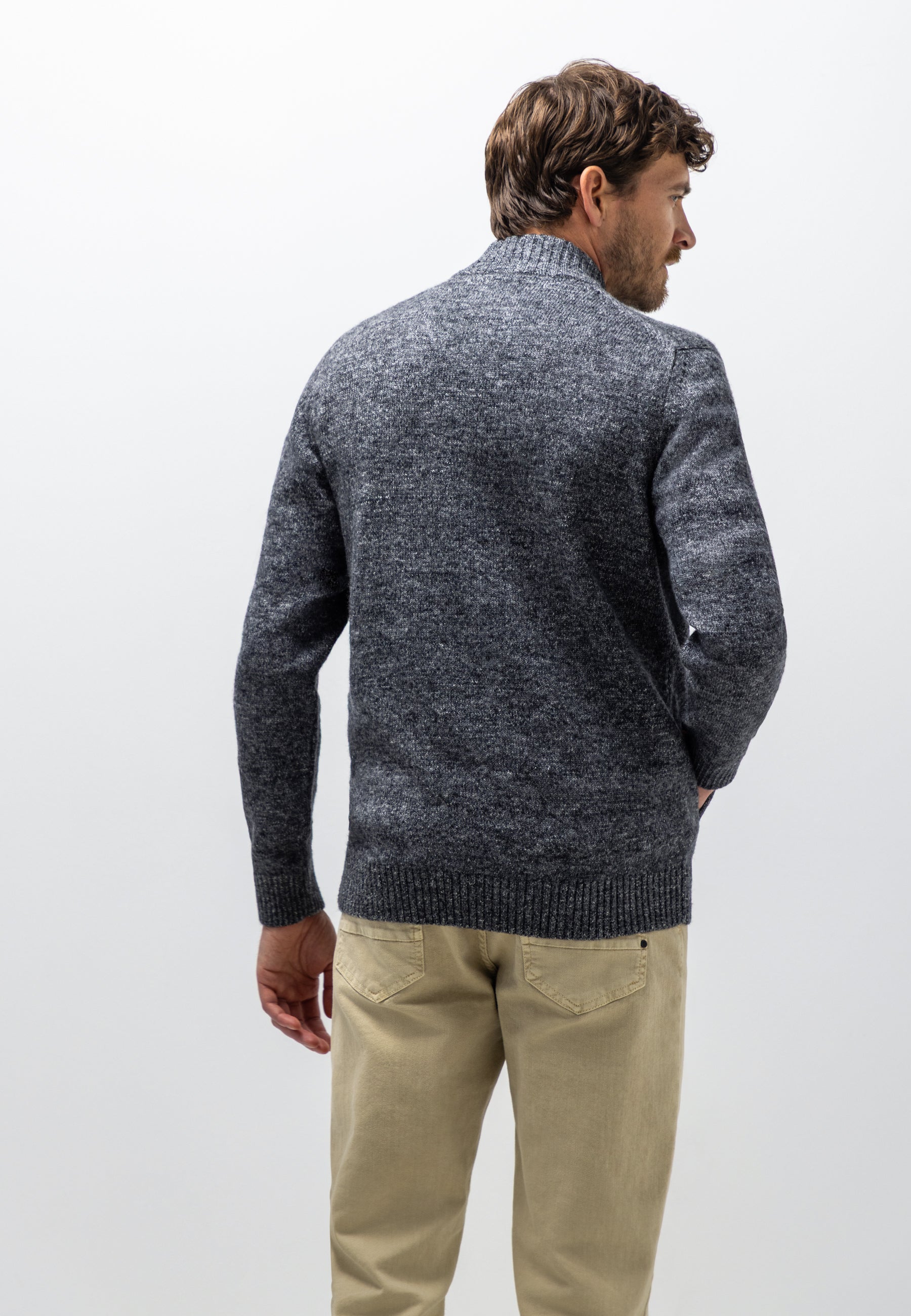 Melange cardigan with pockets