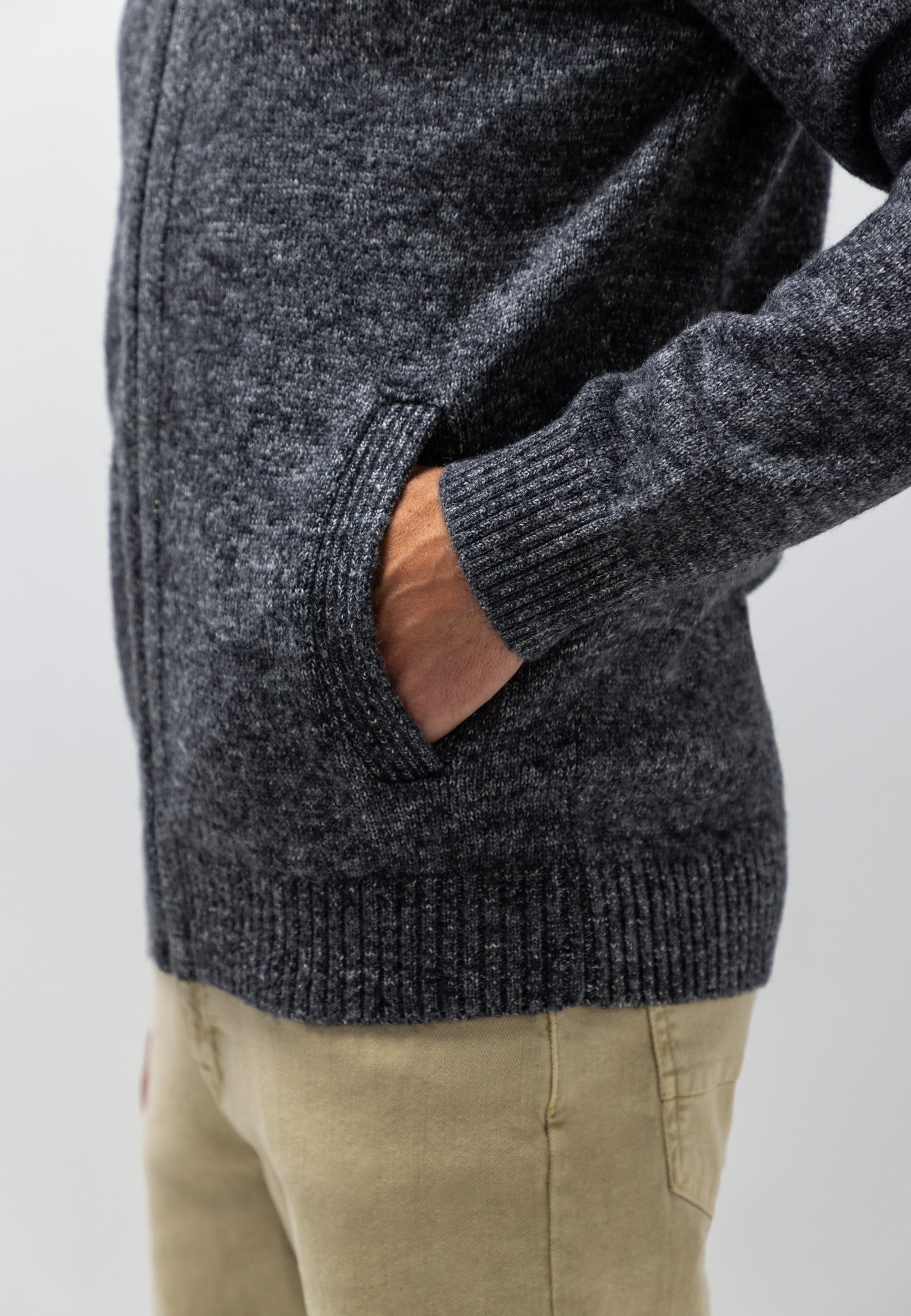 Melange cardigan with pockets