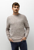 Crew neck jumper with saddle sleeves