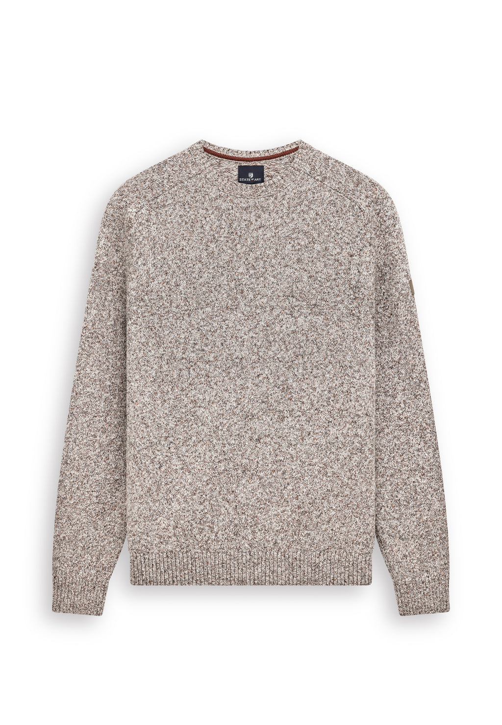 Crew neck jumper with saddle sleeves