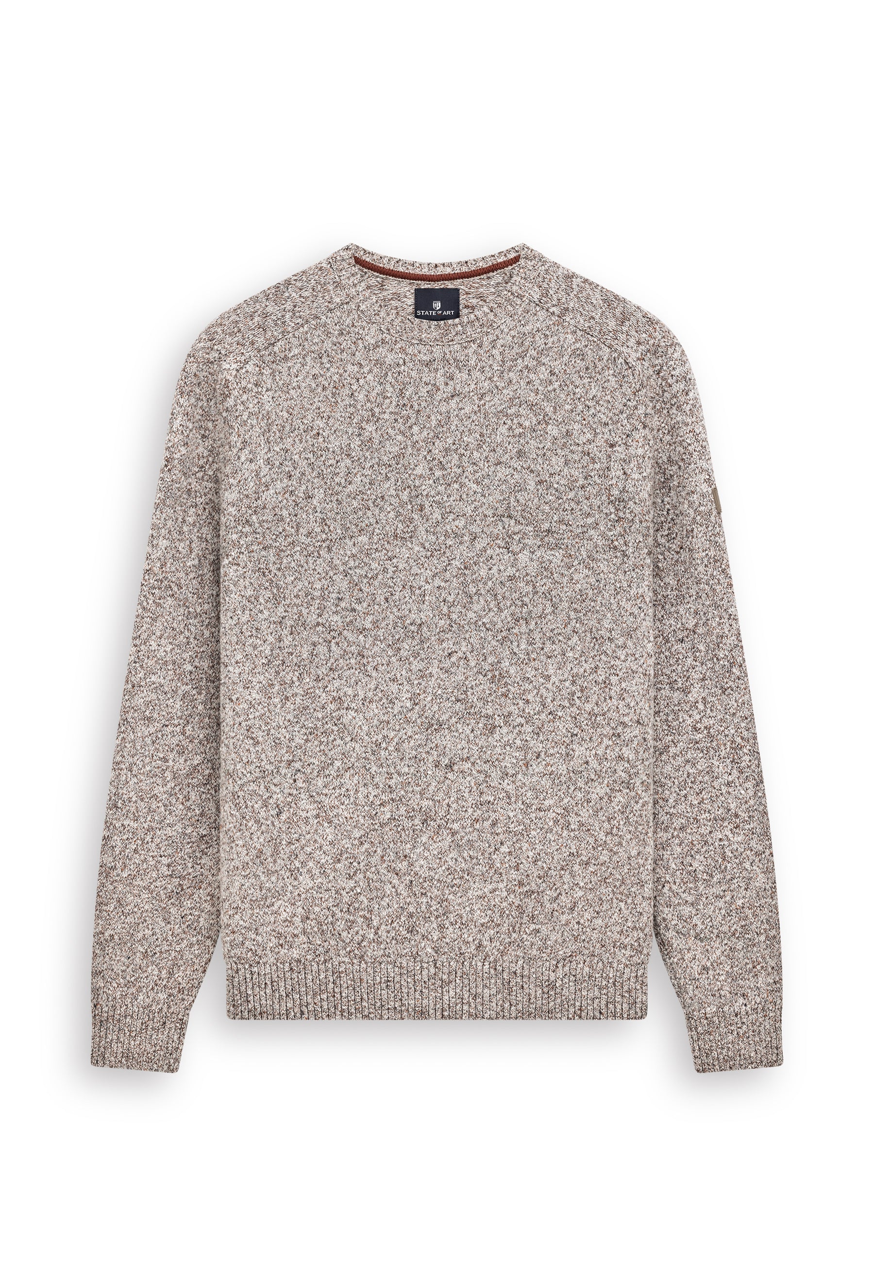 Crew neck jumper with saddle sleeves
