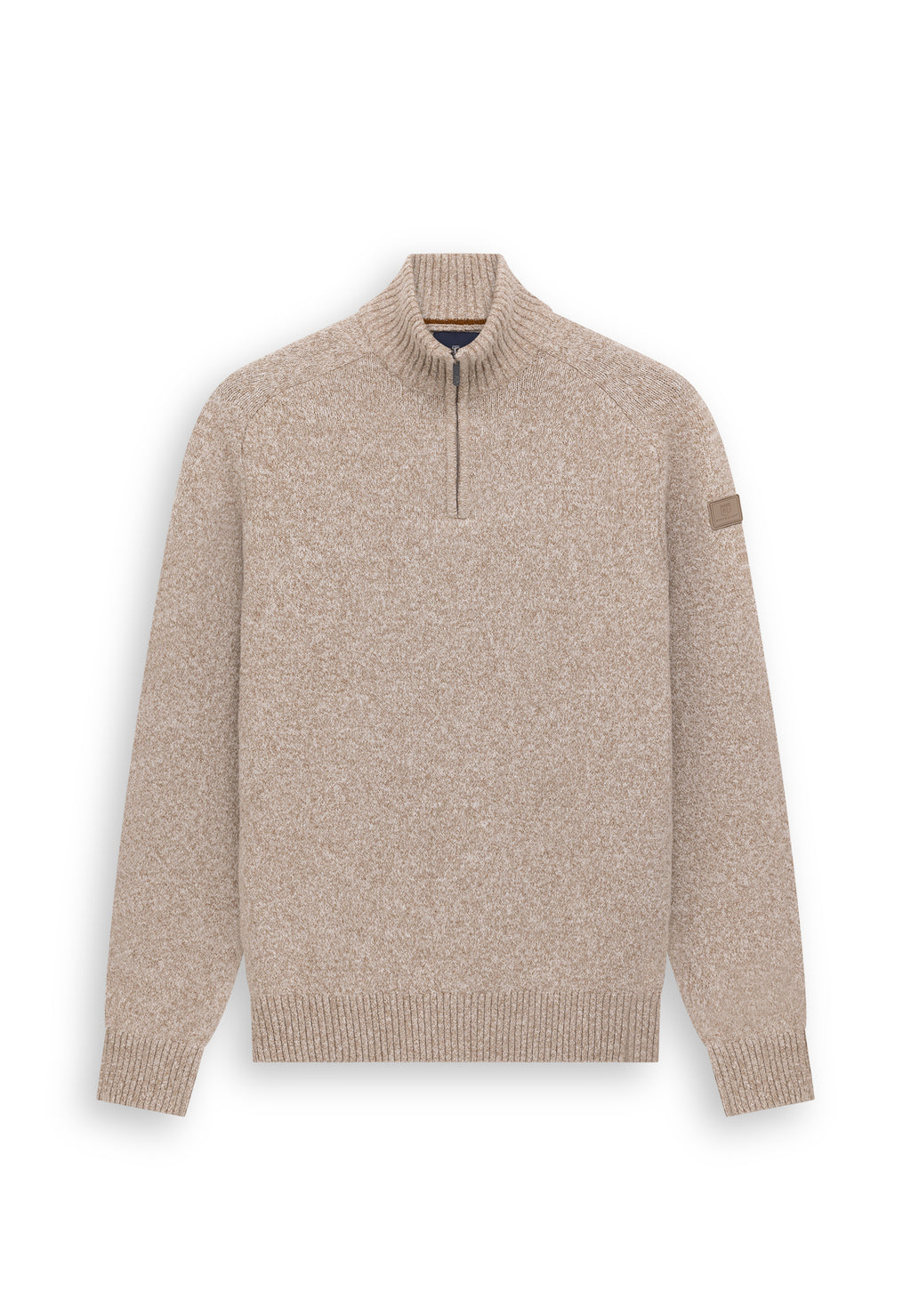 Chunky-knit jumper with half zip